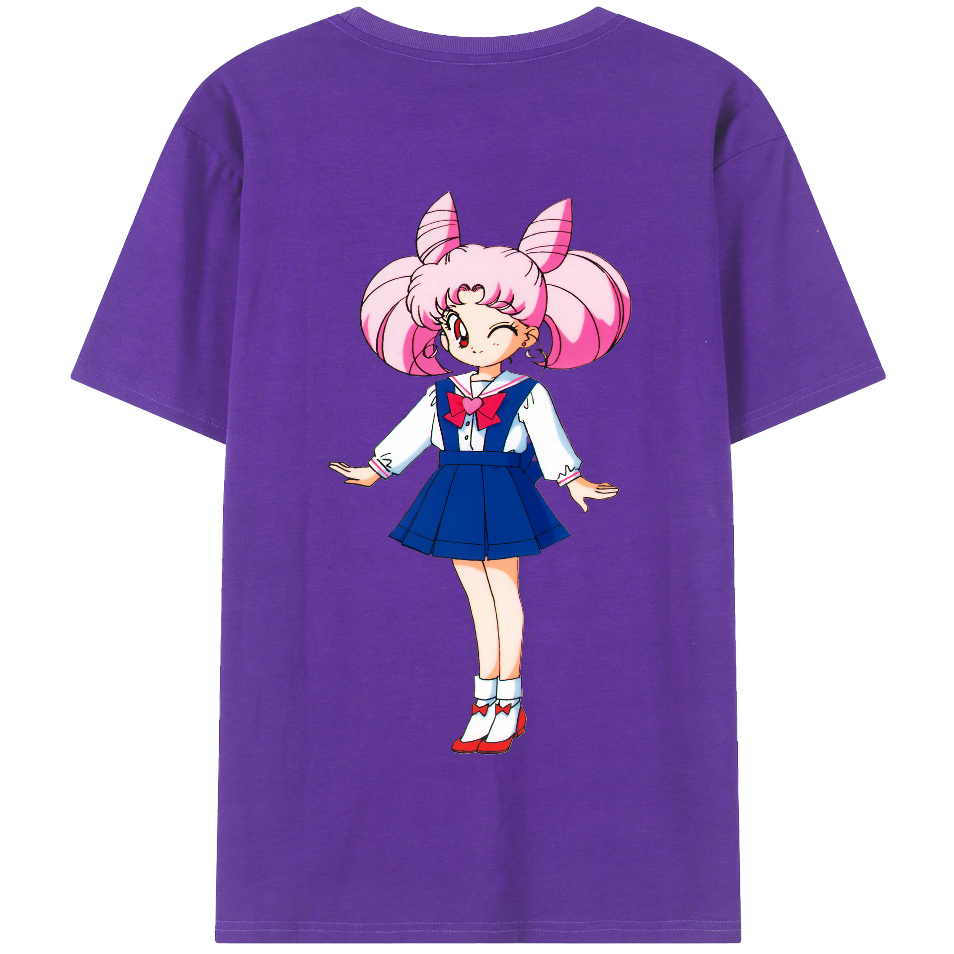 （画像用） 美少女戦士セーラームーン ちびうさ Sailor Moon Chibiusa Tsukino Usagi Small Lady Serenity 綿100％半袖Tシャツ（背面プリント）