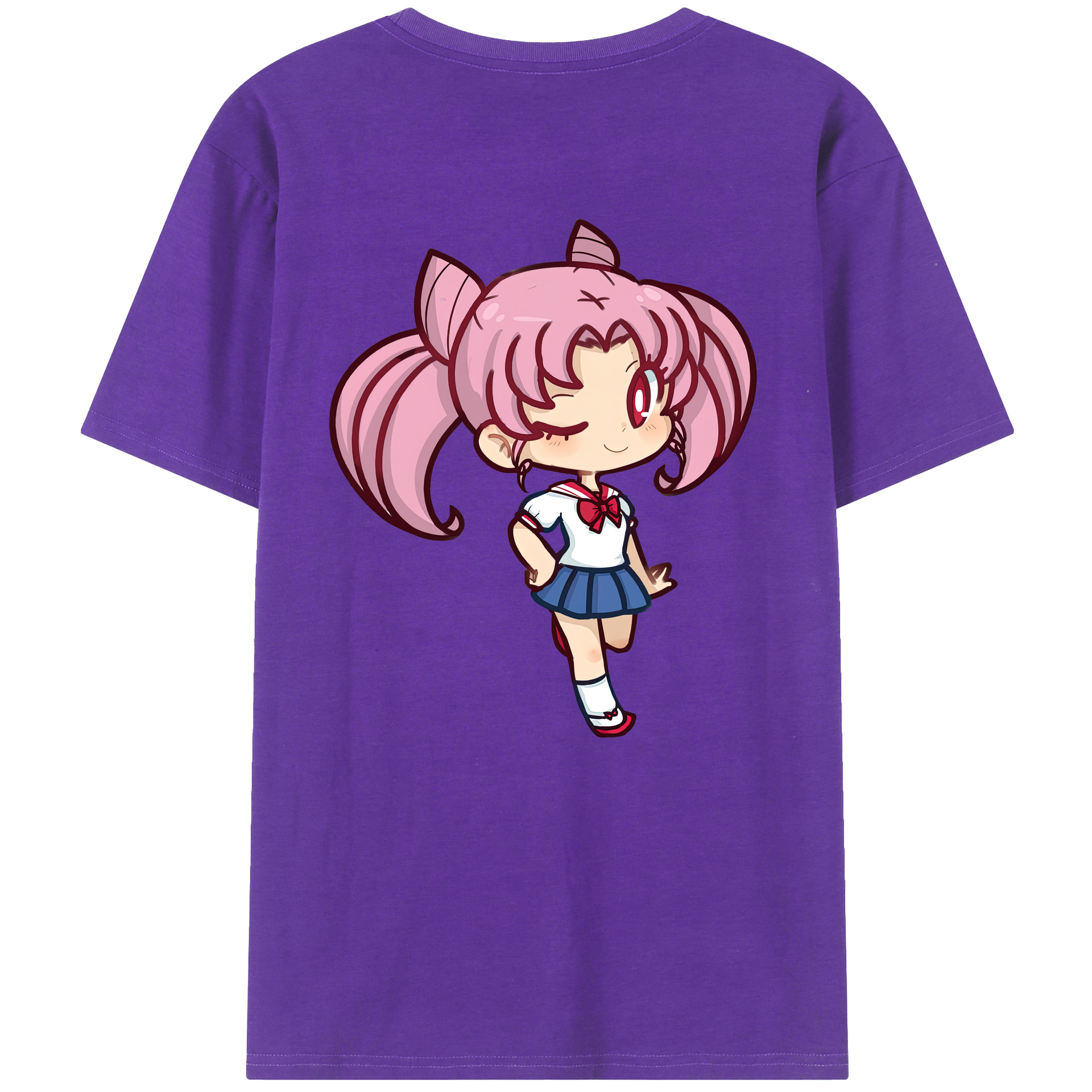 （画像用） 美少女戦士セーラームーン ちびうさ Sailor Moon Chibiusa Tsukino Usagi Small Lady Serenity 綿100％半袖Tシャツ（背面プリント）
