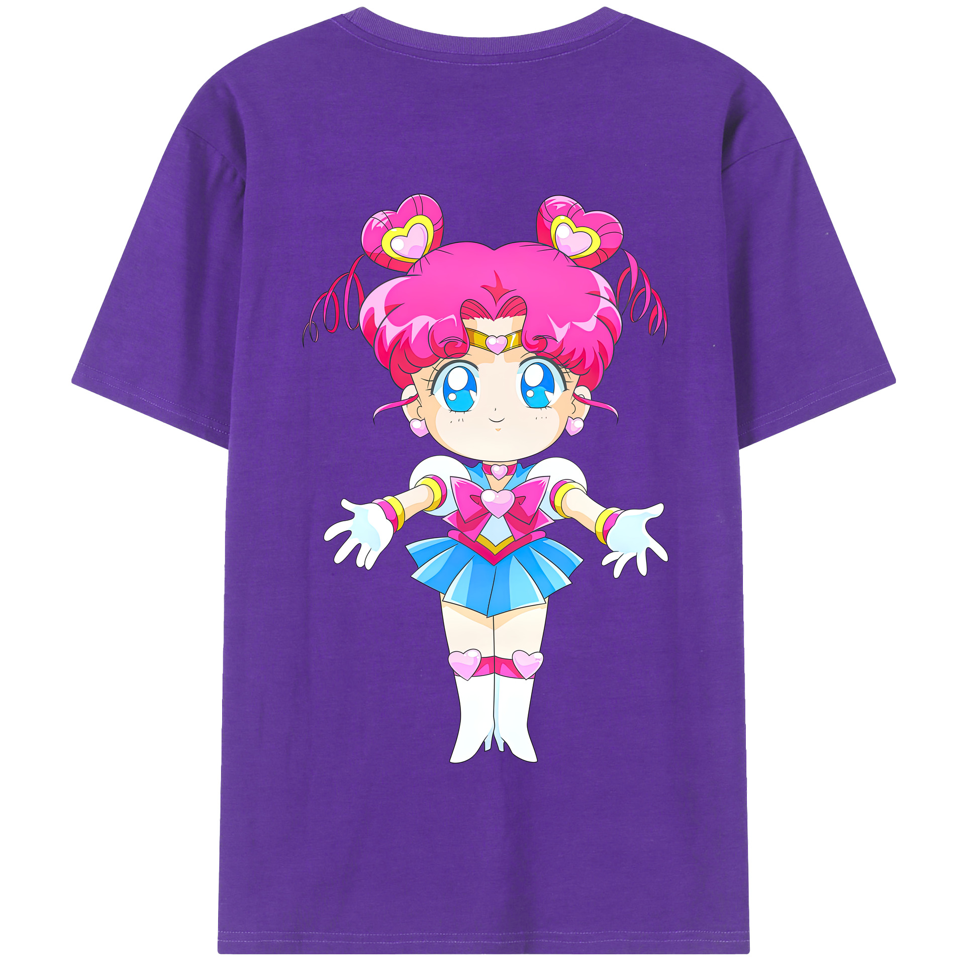 （画像用） 美少女戦士セーラームーン ちびうさ Sailor Moon Chibiusa Tsukino Usagi Small Lady Serenity 綿100％半袖Tシャツ（背面プリント）