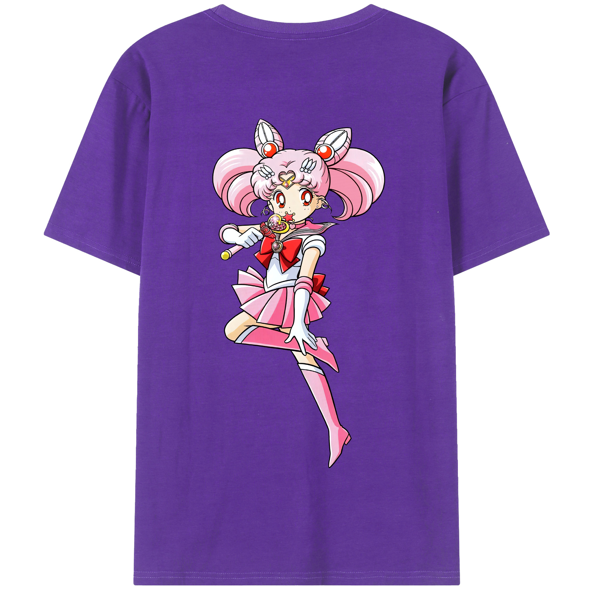 （画像用） 美少女戦士セーラームーン ちびうさ Sailor Moon Chibiusa Tsukino Usagi Small Lady Serenity 綿100％半袖Tシャツ（背面プリント）