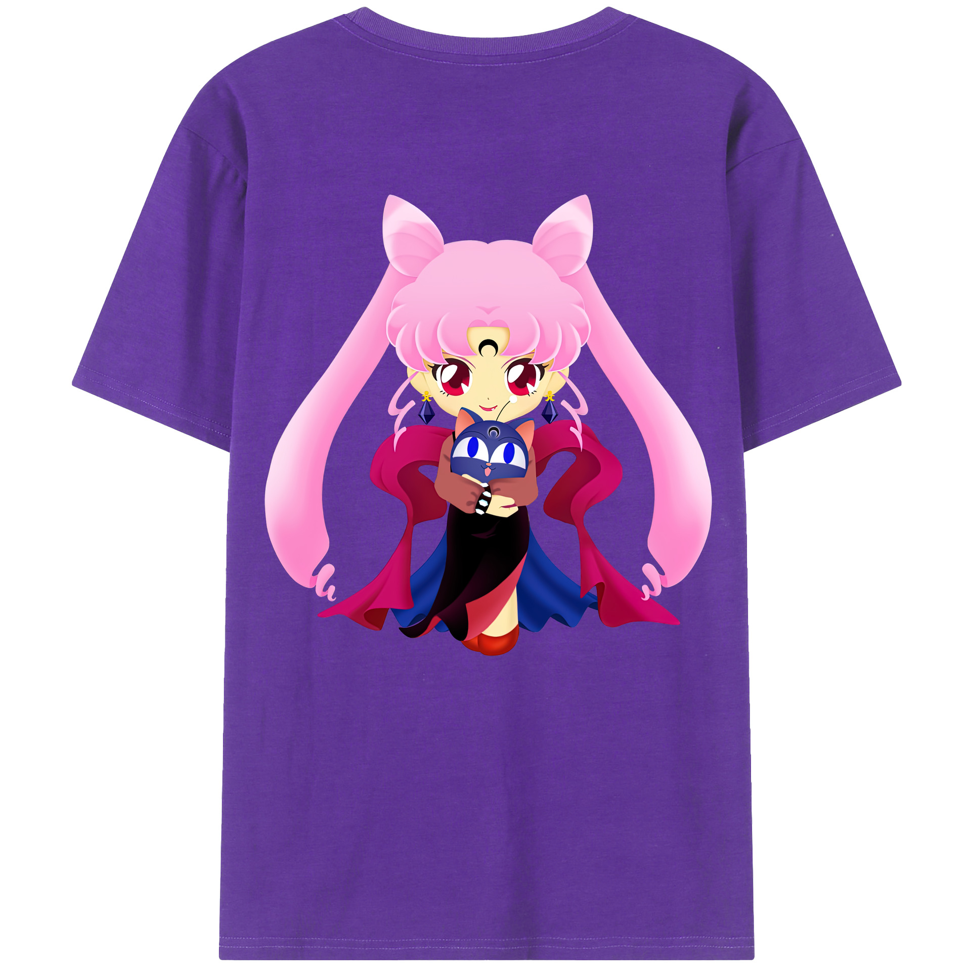 （画像用） 美少女戦士セーラームーン ちびうさ Sailor Moon Chibiusa Tsukino Usagi Small Lady Serenity 綿100％半袖Tシャツ（背面プリント）