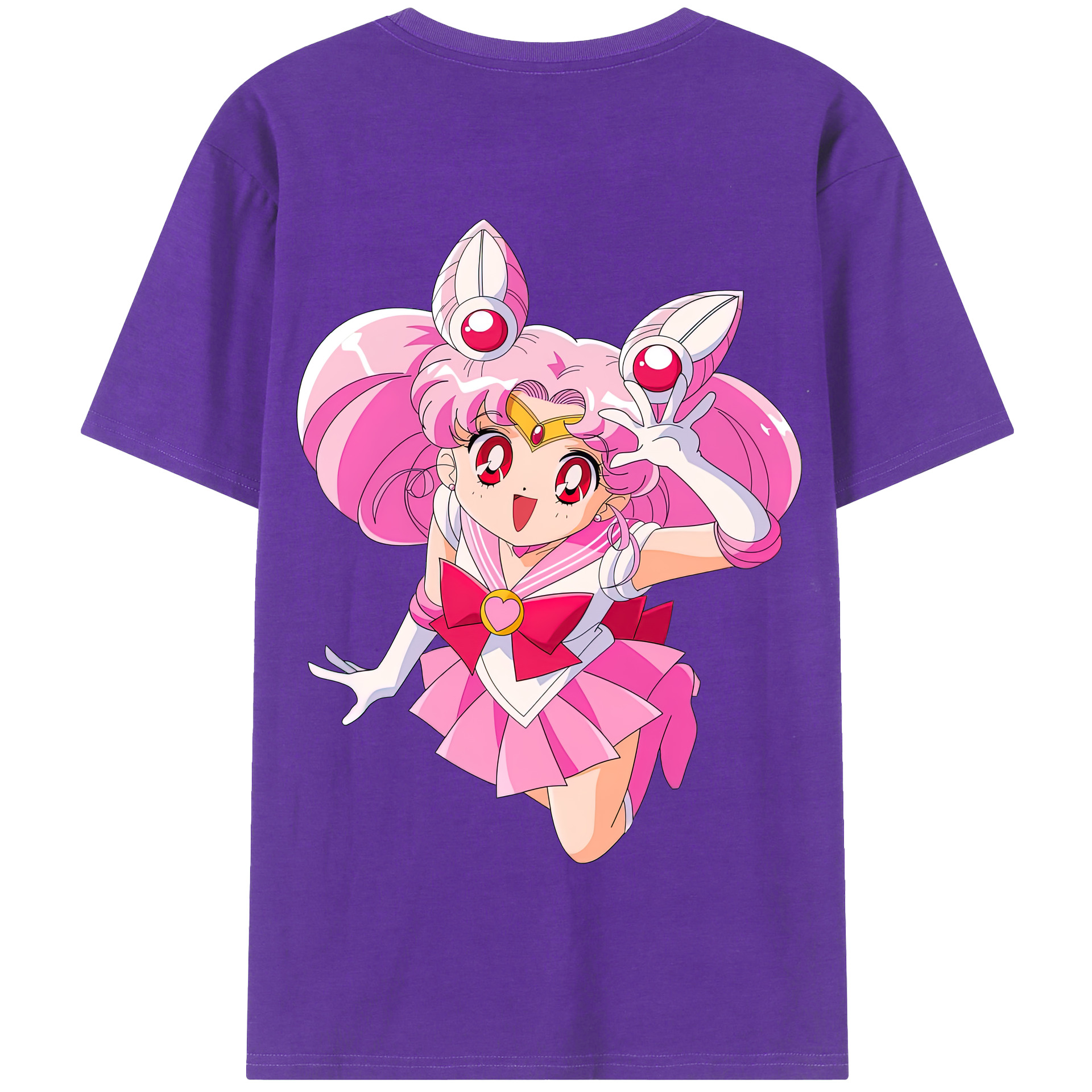（画像用） 美少女戦士セーラームーン ちびうさ Sailor Moon Chibiusa Tsukino Usagi Small Lady Serenity 綿100％半袖Tシャツ（背面プリント）