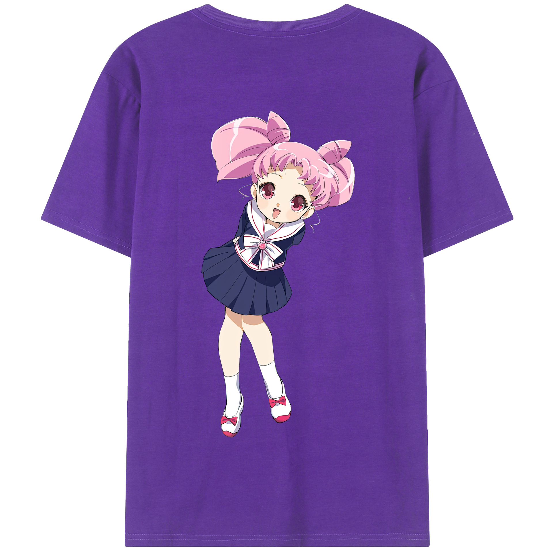 （画像用） 美少女戦士セーラームーン ちびうさ Sailor Moon Chibiusa Tsukino Usagi Small Lady Serenity 綿100％半袖Tシャツ（背面プリント）