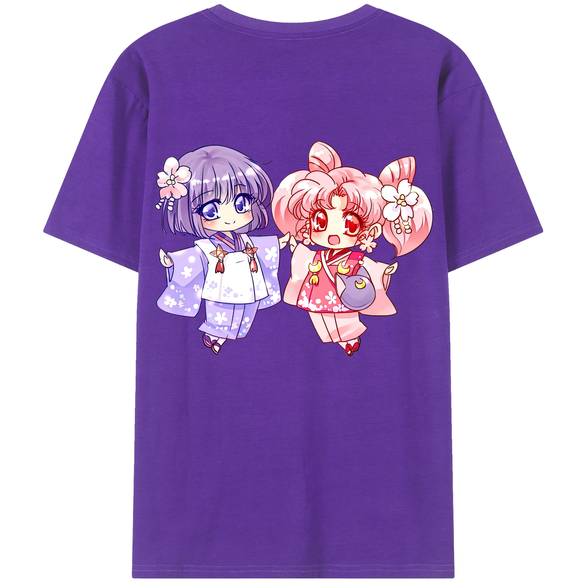 （画像用） 美少女戦士セーラームーン ちびうさ Sailor Moon Chibiusa Tsukino Usagi Small Lady Serenity 綿100％半袖Tシャツ（背面プリント）