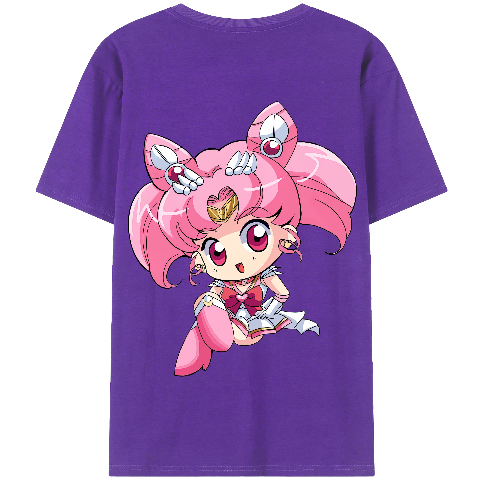 （画像用） 美少女戦士セーラームーン ちびうさ Sailor Moon Chibiusa Tsukino Usagi Small Lady Serenity 綿100％半袖Tシャツ（背面プリント）