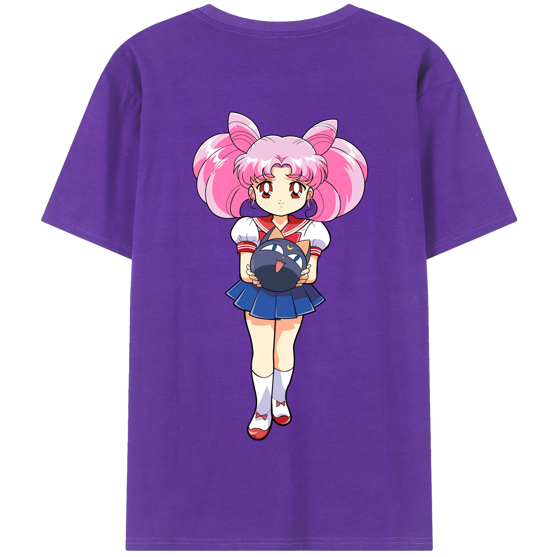 （画像用） 美少女戦士セーラームーン ちびうさ Sailor Moon Chibiusa Tsukino Usagi Small Lady Serenity 綿100％半袖Tシャツ（背面プリント）