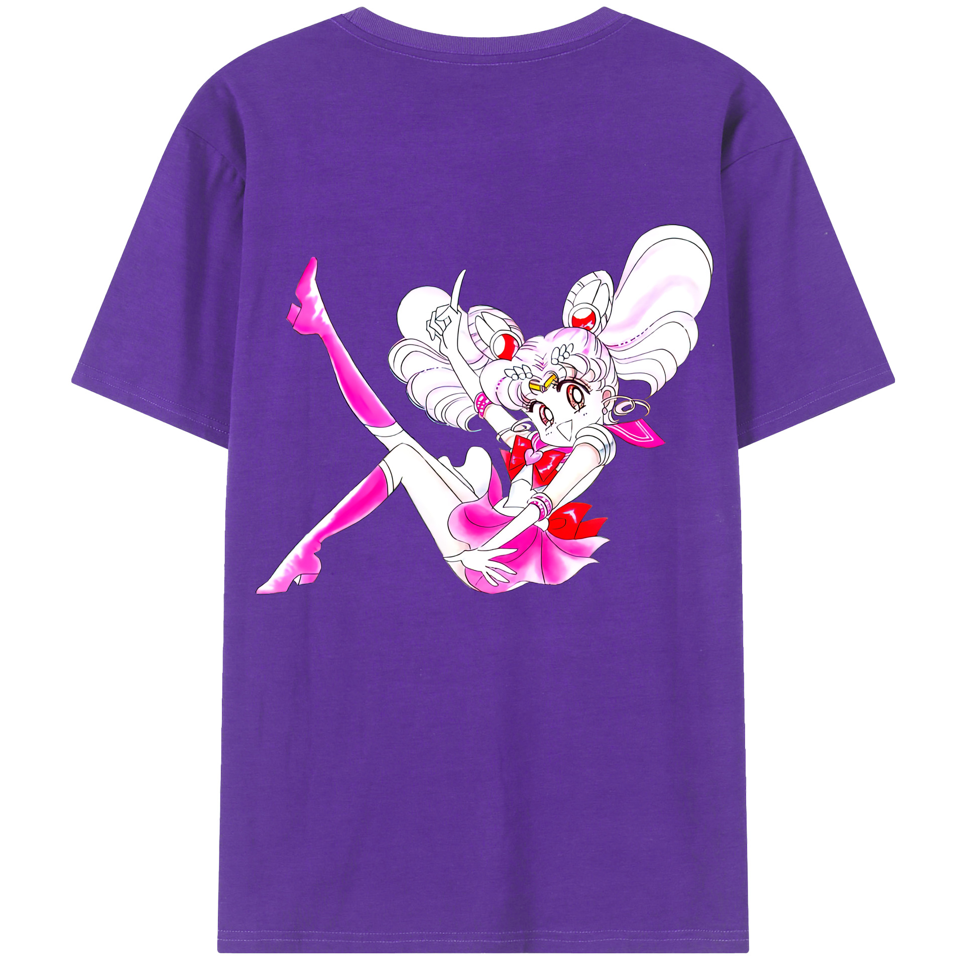 （画像用） 美少女戦士セーラームーン ちびうさ Sailor Moon Chibiusa Tsukino Usagi Small Lady Serenity 綿100％半袖Tシャツ（背面プリント）