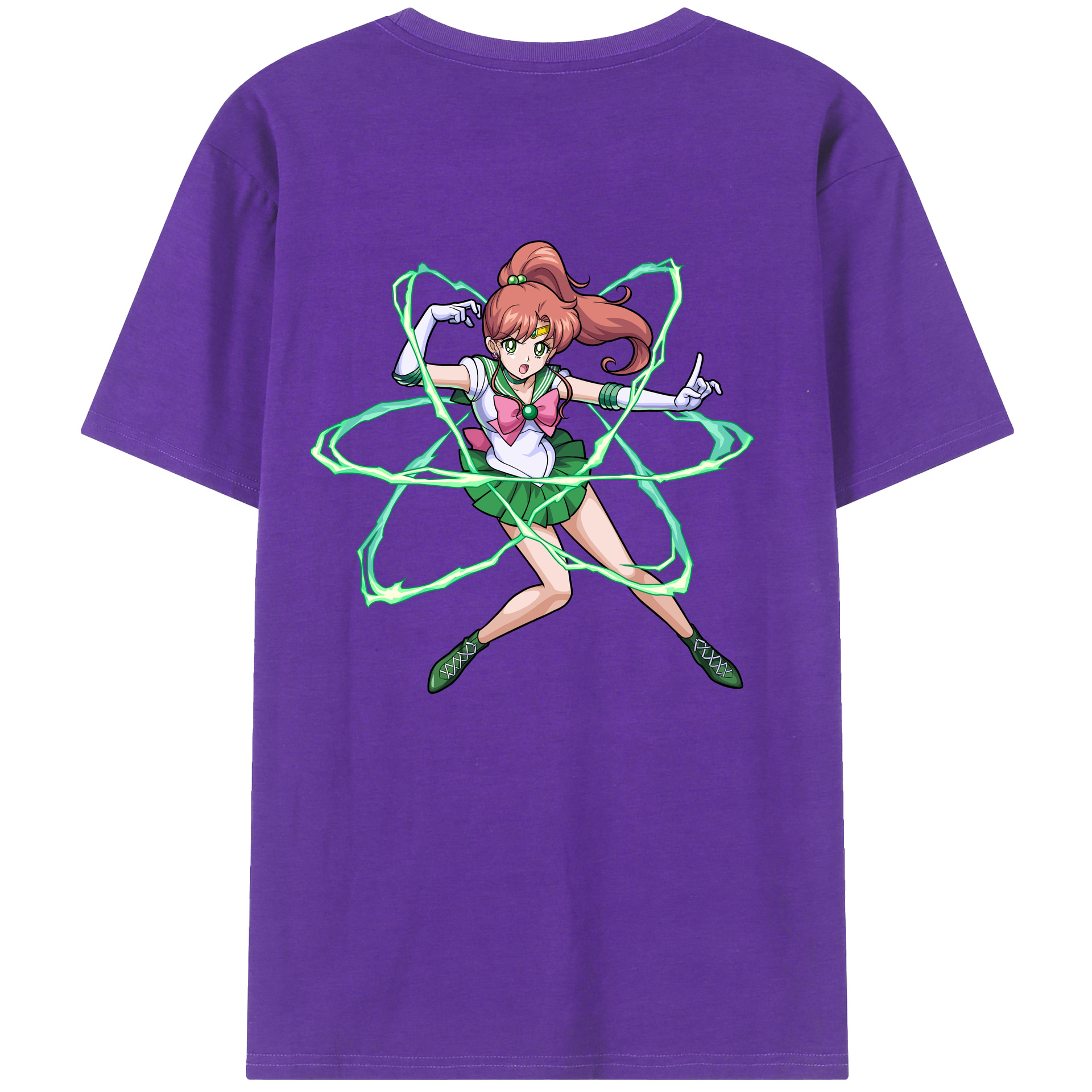 （画像用） 美少女戦士セーラームーン 木野 まこと きの まこと Sailor Moon Kino Makoto （セーラージュピター；Sailor Jupiter） 綿100％半袖Tシャツ（背面プリント）
