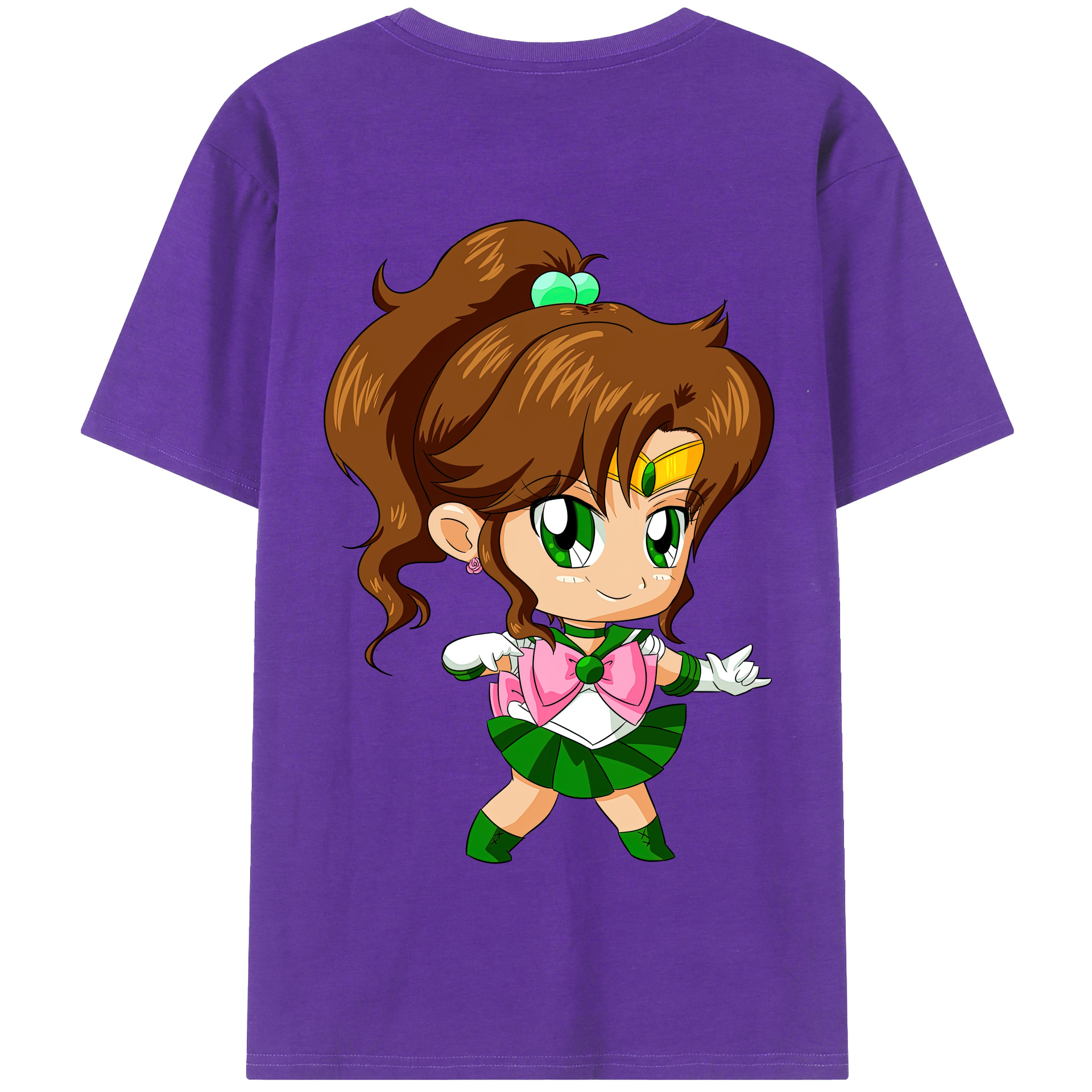 （画像用） 美少女戦士セーラームーン 木野 まこと きの まこと Sailor Moon Kino Makoto （セーラージュピター；Sailor Jupiter） 綿100％半袖Tシャツ（背面プリント）