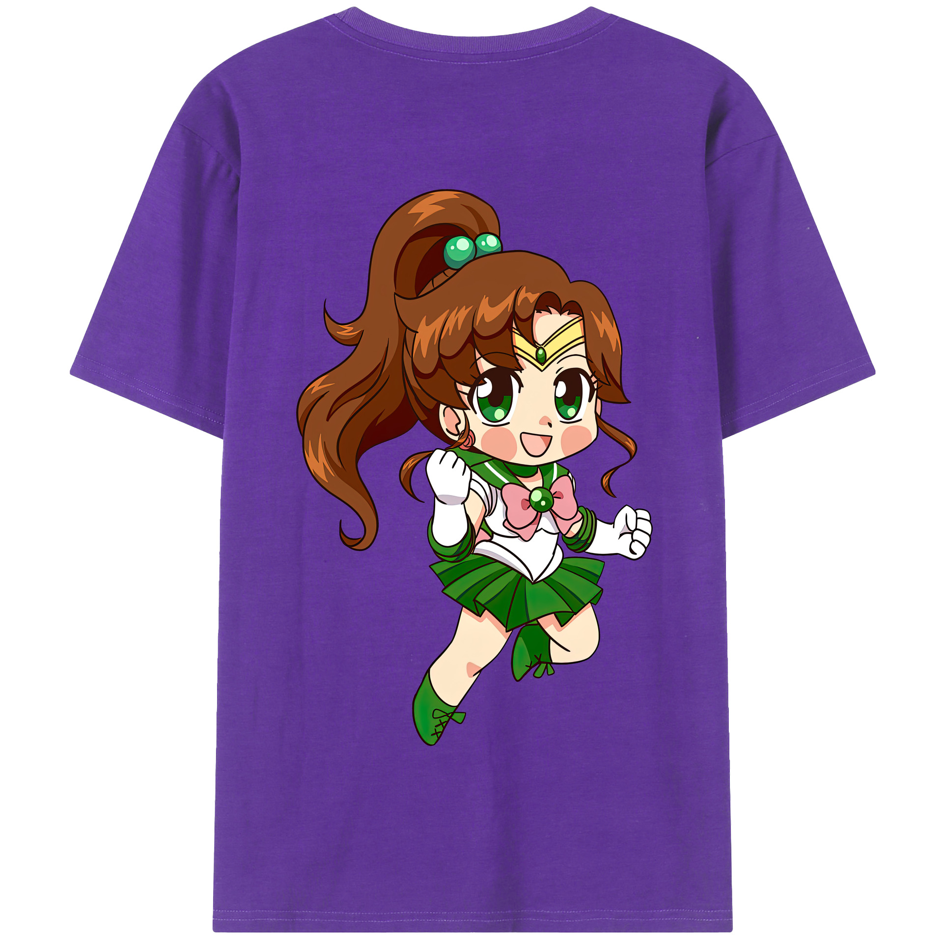 （画像用） 美少女戦士セーラームーン 木野 まこと きの まこと Sailor Moon Kino Makoto （セーラージュピター；Sailor Jupiter） 綿100％半袖Tシャツ（背面プリント）