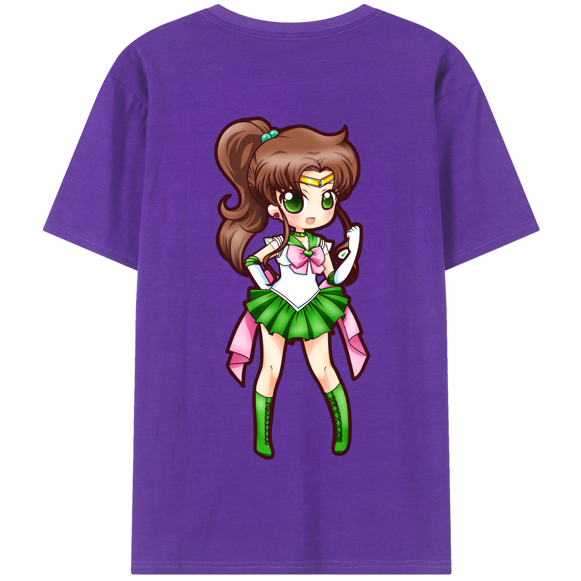 （画像用） 美少女戦士セーラームーン 木野 まこと きの まこと Sailor Moon Kino Makoto （セーラージュピター；Sailor Jupiter） 綿100％半袖Tシャツ（背面プリント）