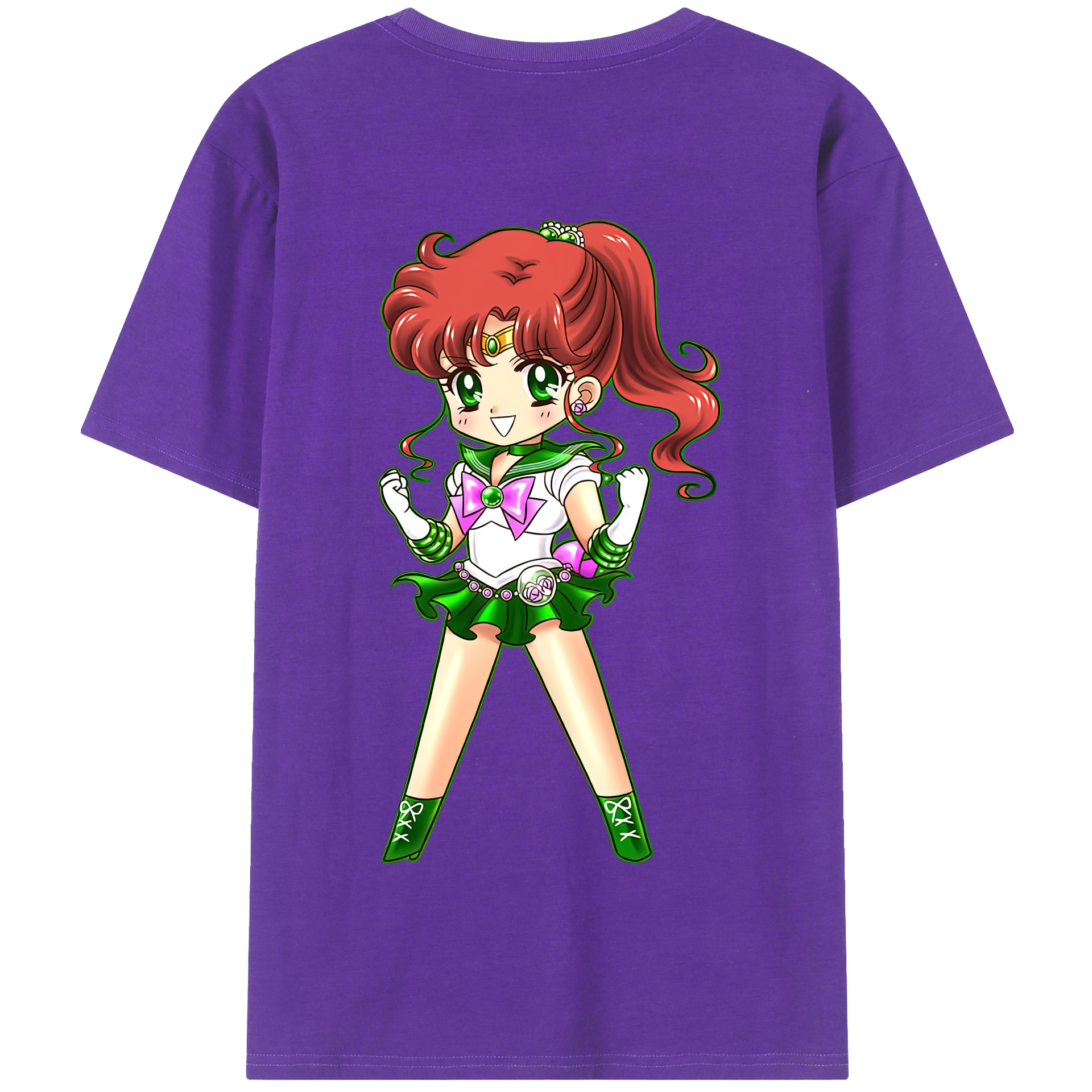 （画像用） 美少女戦士セーラームーン 木野 まこと きの まこと Sailor Moon Kino Makoto （セーラージュピター；Sailor Jupiter） 綿100％半袖Tシャツ（背面プリント）
