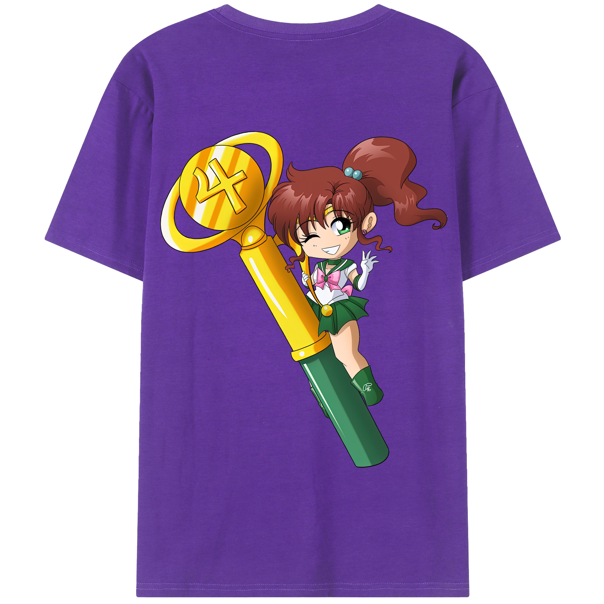 （画像用） 美少女戦士セーラームーン 木野 まこと きの まこと Sailor Moon Kino Makoto （セーラージュピター；Sailor Jupiter） 綿100％半袖Tシャツ（背面プリント）