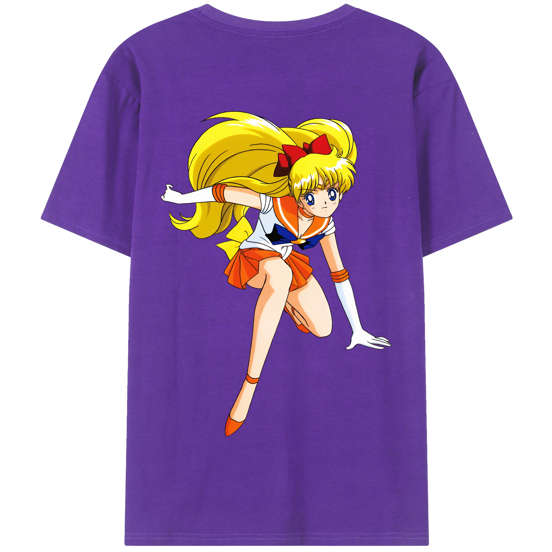 （画像用） 美少女戦士セーラームーン 愛野 美奈子 あいの みなこ Sailor Moon Aino Minako 綿100％半袖Tシャツ（背面プリント）