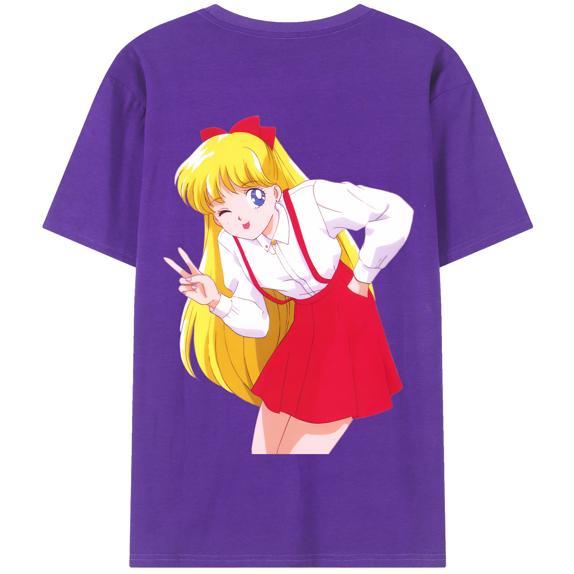 （画像用） 美少女戦士セーラームーン 愛野 美奈子 あいの みなこ Sailor Moon Aino Minako 綿100％半袖Tシャツ（背面プリント）