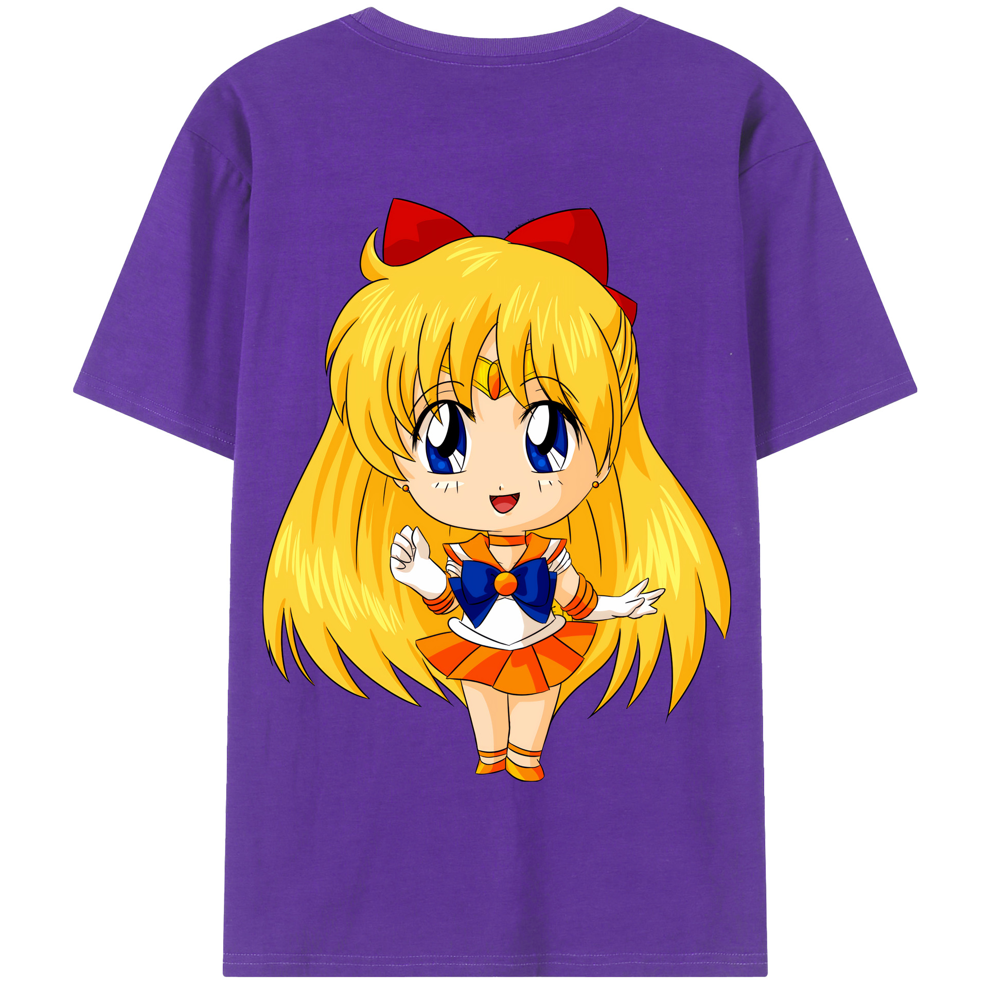 （画像用） 美少女戦士セーラームーン 愛野 美奈子 あいの みなこ Sailor Moon Aino Minako 綿100％半袖Tシャツ（背面プリント）