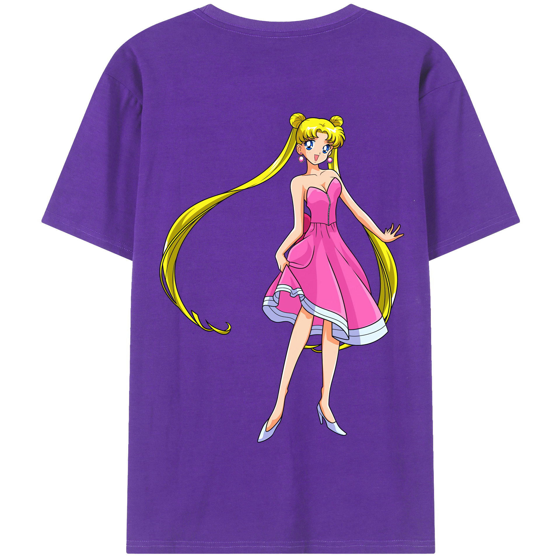 （画像用） 美少女戦士セーラームーン 愛野 美奈子 あいの みなこ Sailor Moon Aino Minako 綿100％半袖Tシャツ（背面プリント）