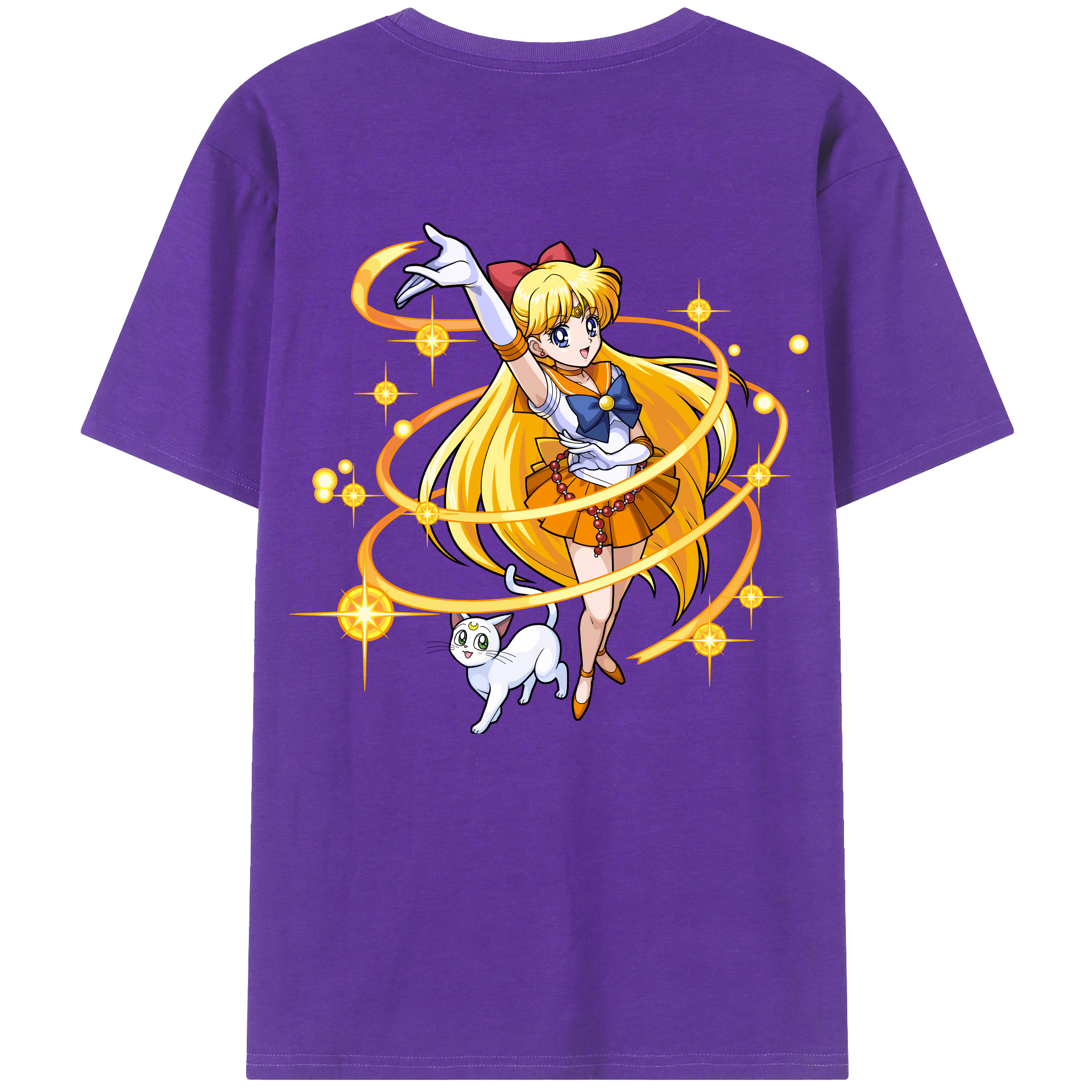 （画像用） 美少女戦士セーラームーン 愛野 美奈子 あいの みなこ Sailor Moon Aino Minako 綿100％半袖Tシャツ（背面プリント）