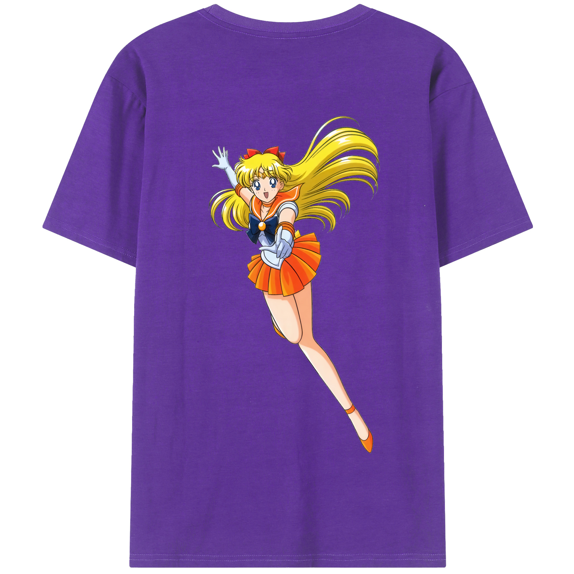 （画像用） 美少女戦士セーラームーン 愛野 美奈子 あいの みなこ Sailor Moon Aino Minako 綿100％半袖Tシャツ（背面プリント）