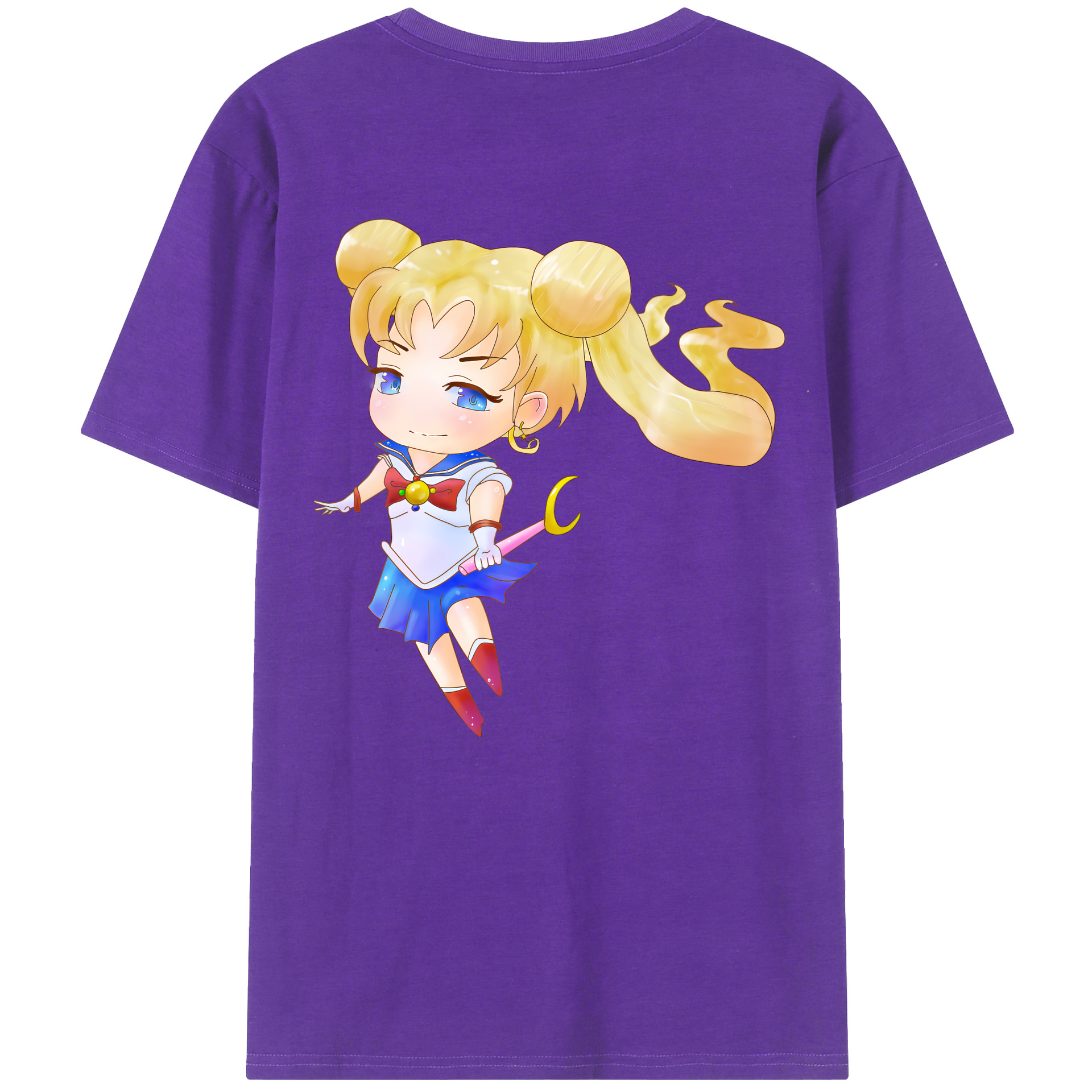 （画像用） 美少女戦士セーラームーン 愛野 美奈子 あいの みなこ Sailor Moon Aino Minako 綿100％半袖Tシャツ（背面プリント）