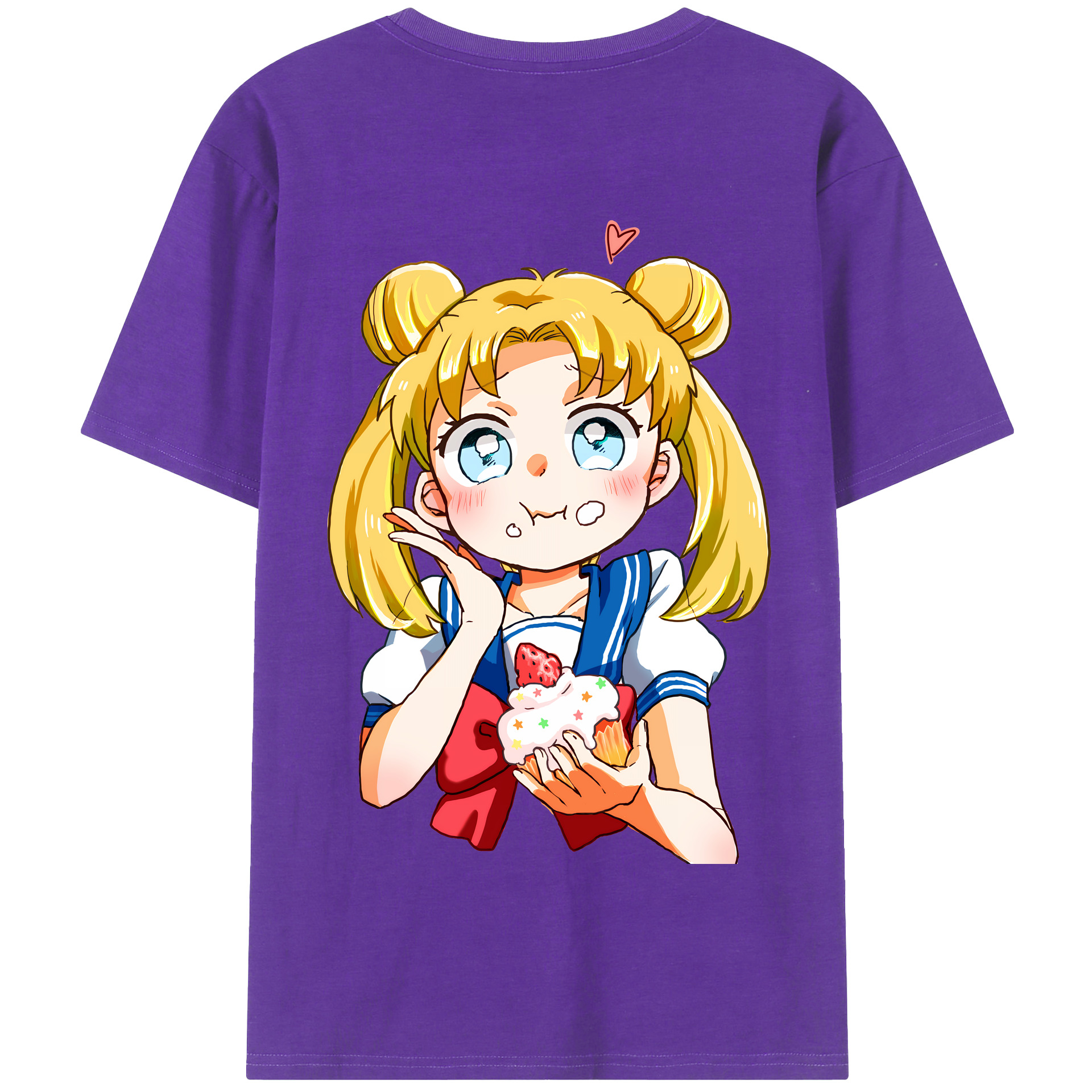 （画像用） 美少女戦士セーラームーン 愛野 美奈子 あいの みなこ Sailor Moon Aino Minako 綿100％半袖Tシャツ（背面プリント）