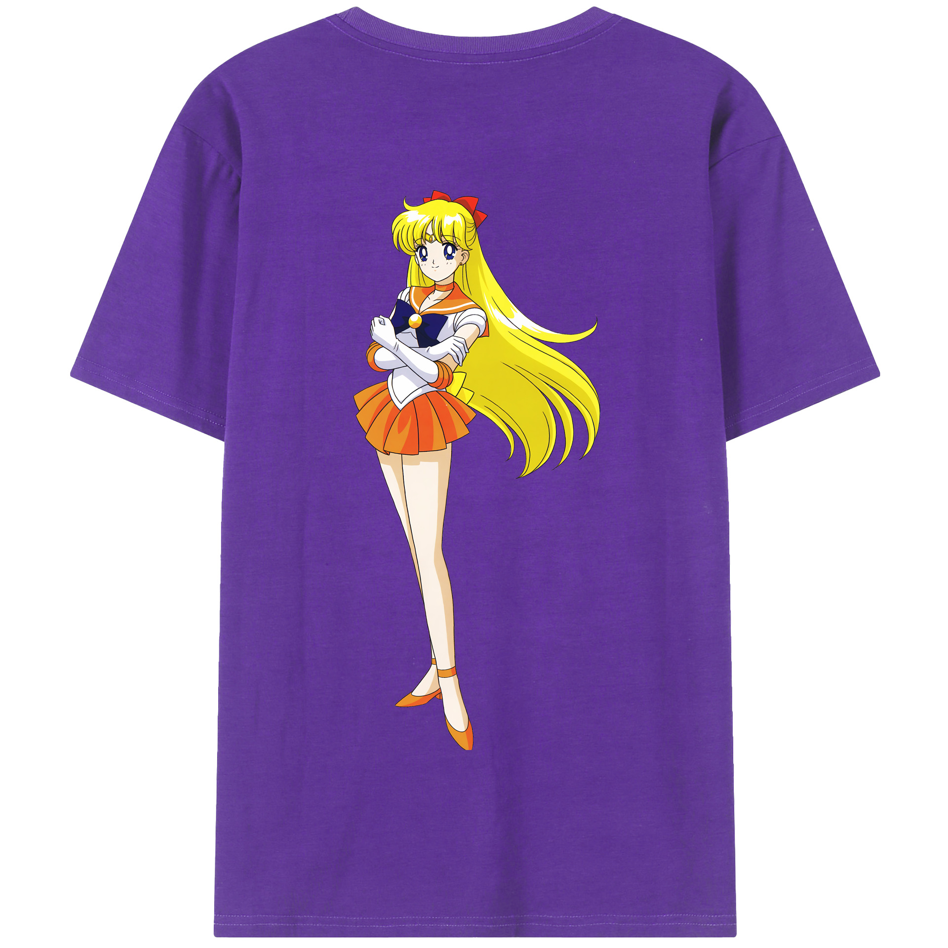 （画像用） 美少女戦士セーラームーン 愛野 美奈子 あいの みなこ Sailor Moon Aino Minako 綿100％半袖Tシャツ（背面プリント）