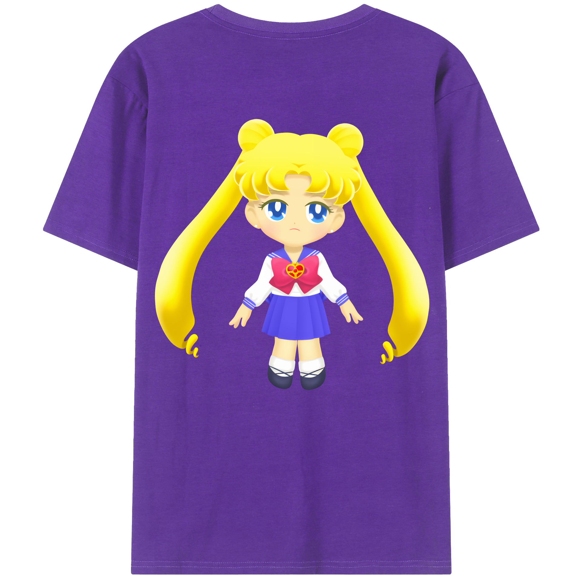 （画像用） 美少女戦士セーラームーン 愛野 美奈子 あいの みなこ Sailor Moon Aino Minako 綿100％半袖Tシャツ（背面プリント）