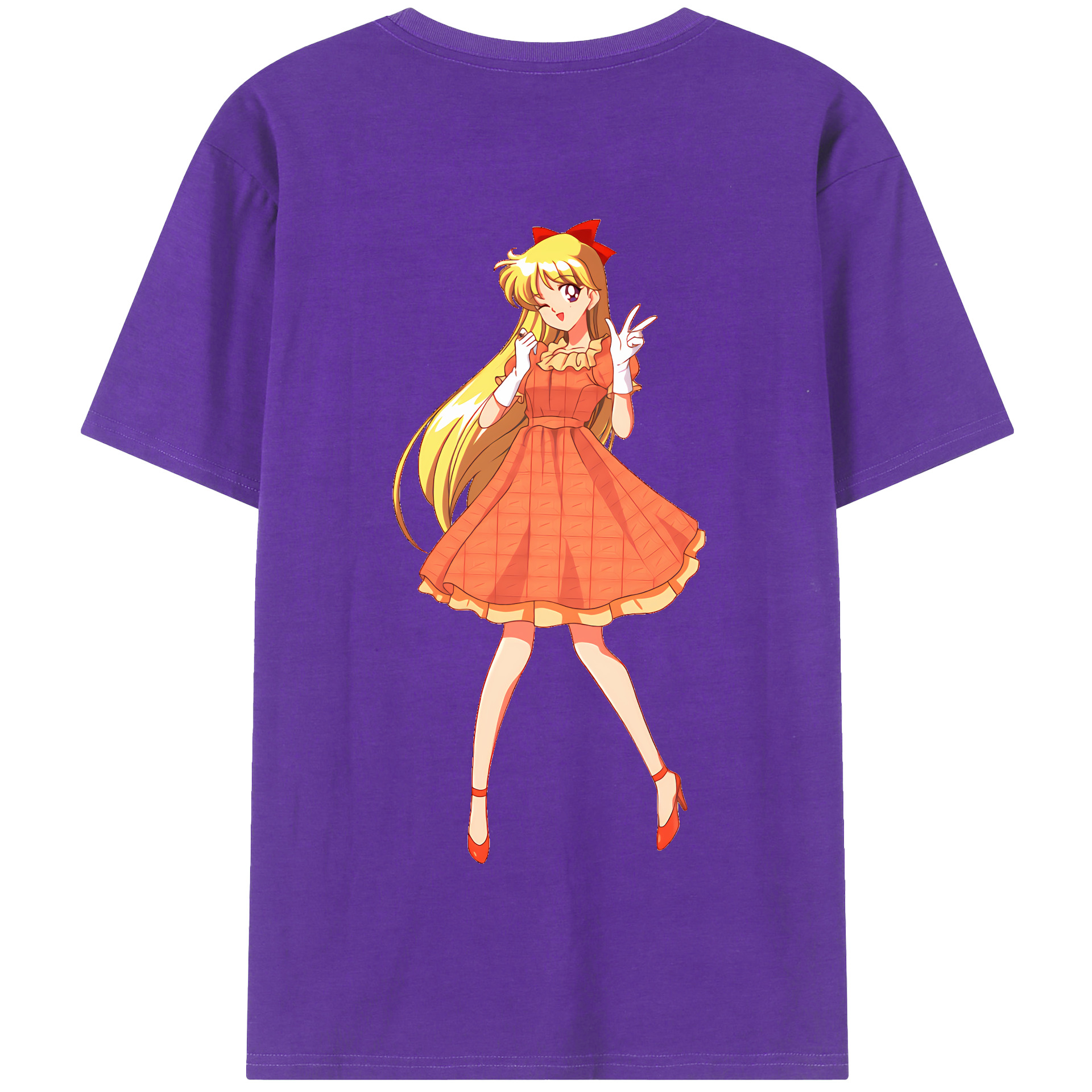 （画像用） 美少女戦士セーラームーン 愛野 美奈子 あいの みなこ Sailor Moon Aino Minako 綿100％半袖Tシャツ（背面プリント）