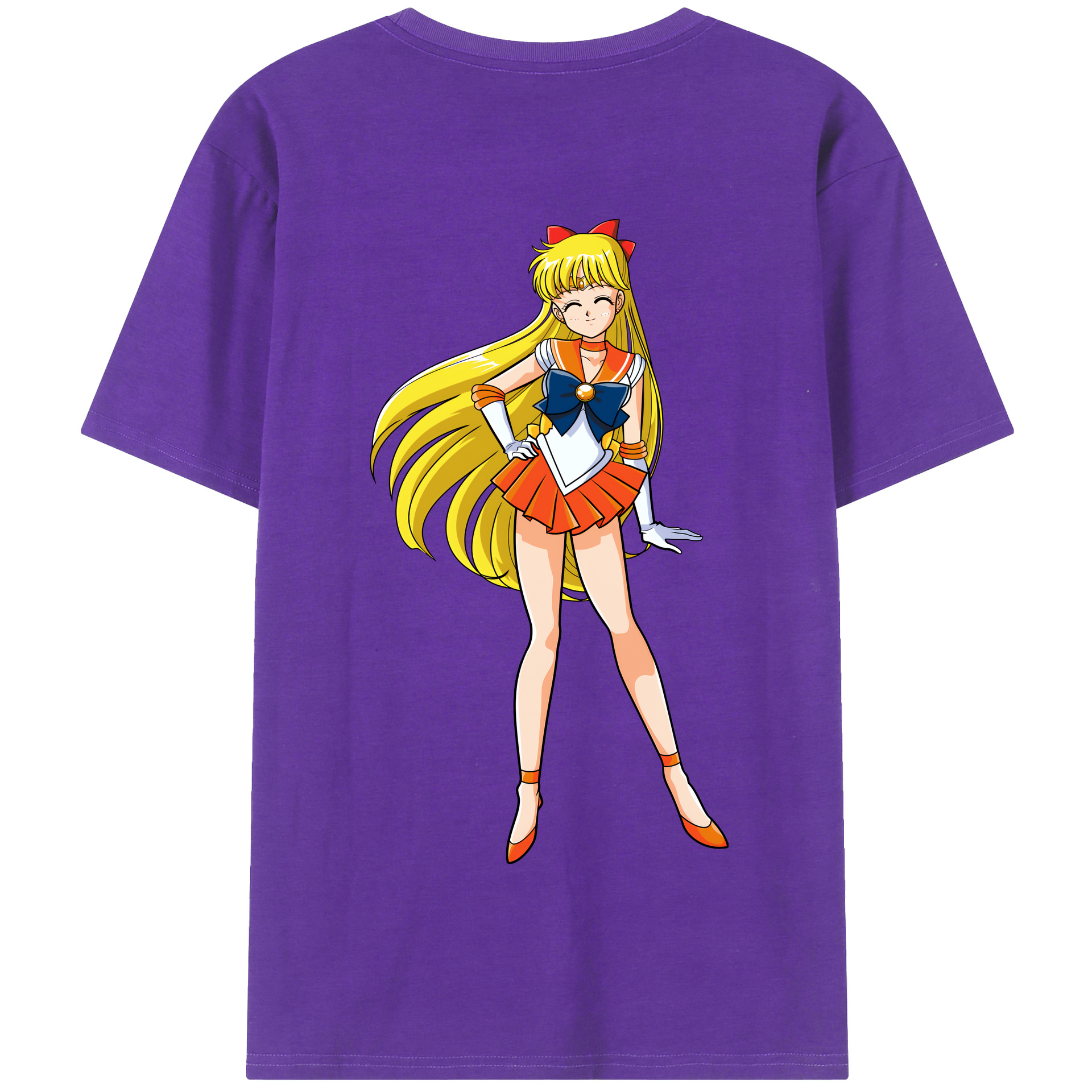 （画像用） 美少女戦士セーラームーン 愛野 美奈子 あいの みなこ Sailor Moon Aino Minako 綿100％半袖Tシャツ（背面プリント）
