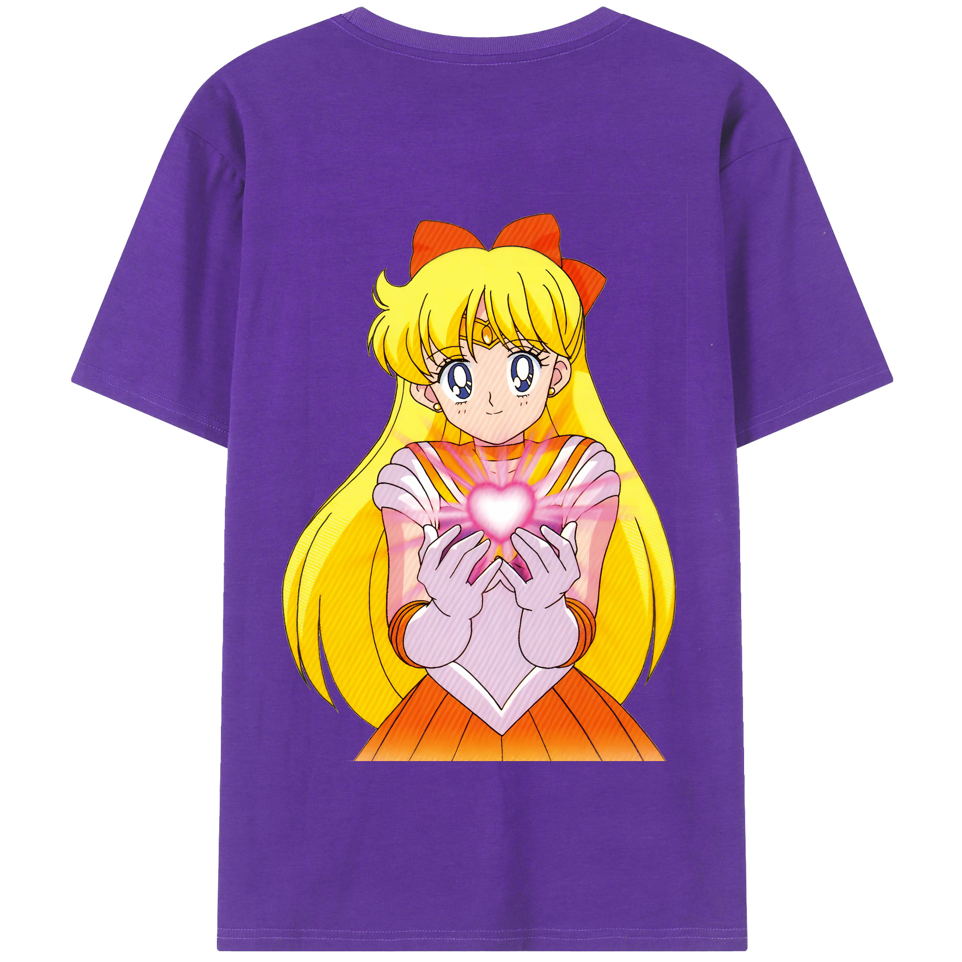 （画像用） 美少女戦士セーラームーン 愛野 美奈子 あいの みなこ Sailor Moon Aino Minako 綿100％半袖Tシャツ（背面プリント）