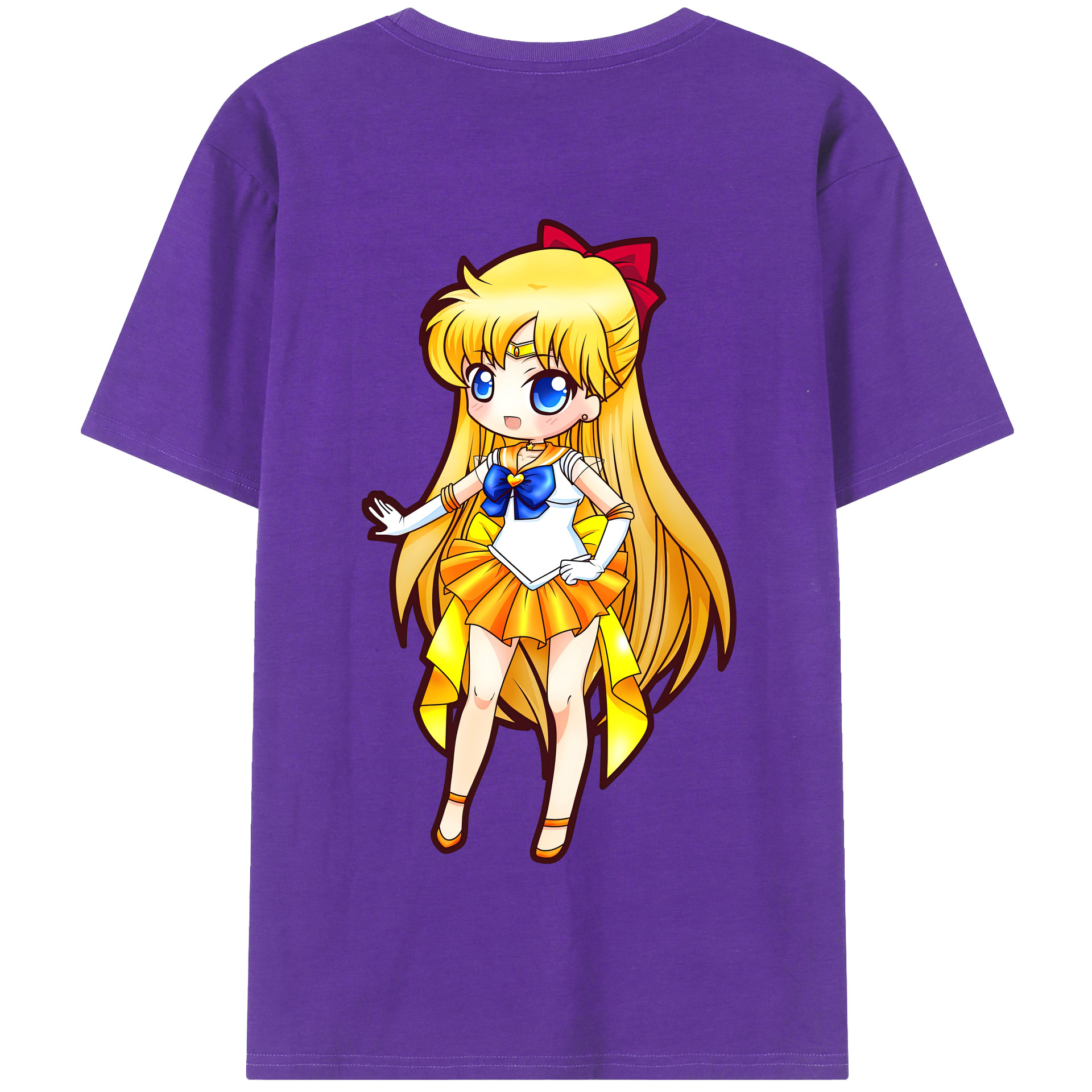 （画像用） 美少女戦士セーラームーン 愛野 美奈子 あいの みなこ Sailor Moon Aino Minako 綿100％半袖Tシャツ（背面プリント）