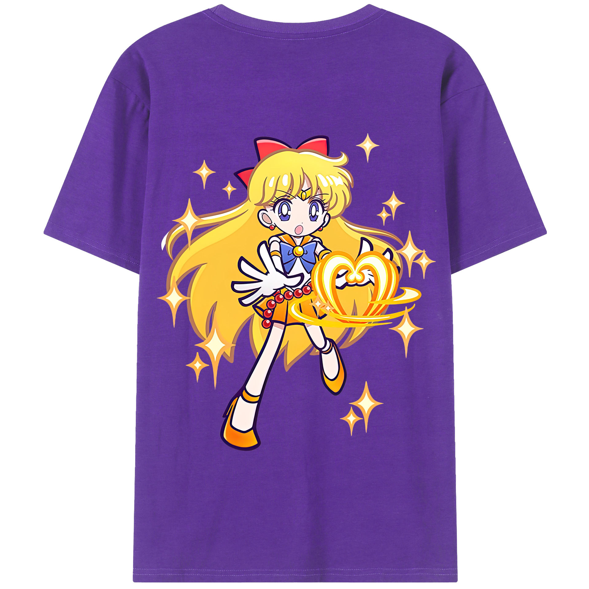 （画像用） 美少女戦士セーラームーン 愛野 美奈子 あいの みなこ Sailor Moon Aino Minako 綿100％半袖Tシャツ（背面プリント）