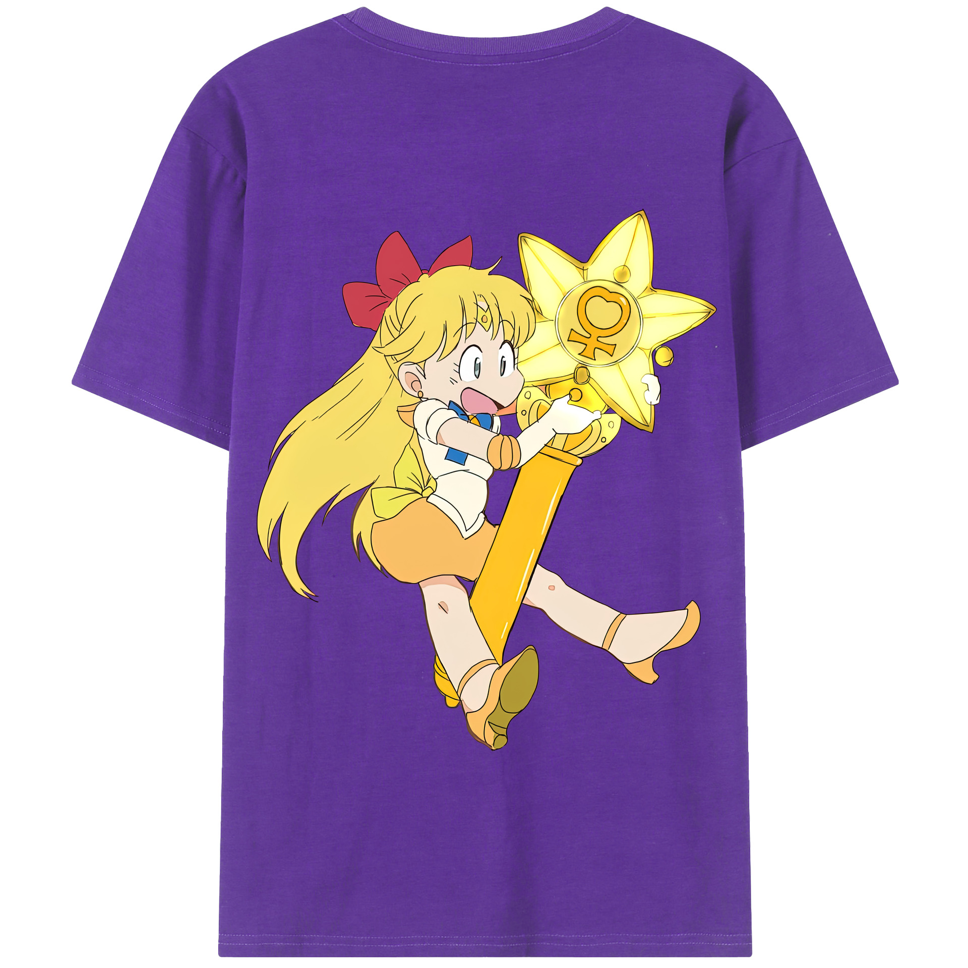 （画像用） 美少女戦士セーラームーン 愛野 美奈子 あいの みなこ Sailor Moon Aino Minako 綿100％半袖Tシャツ（背面プリント）
