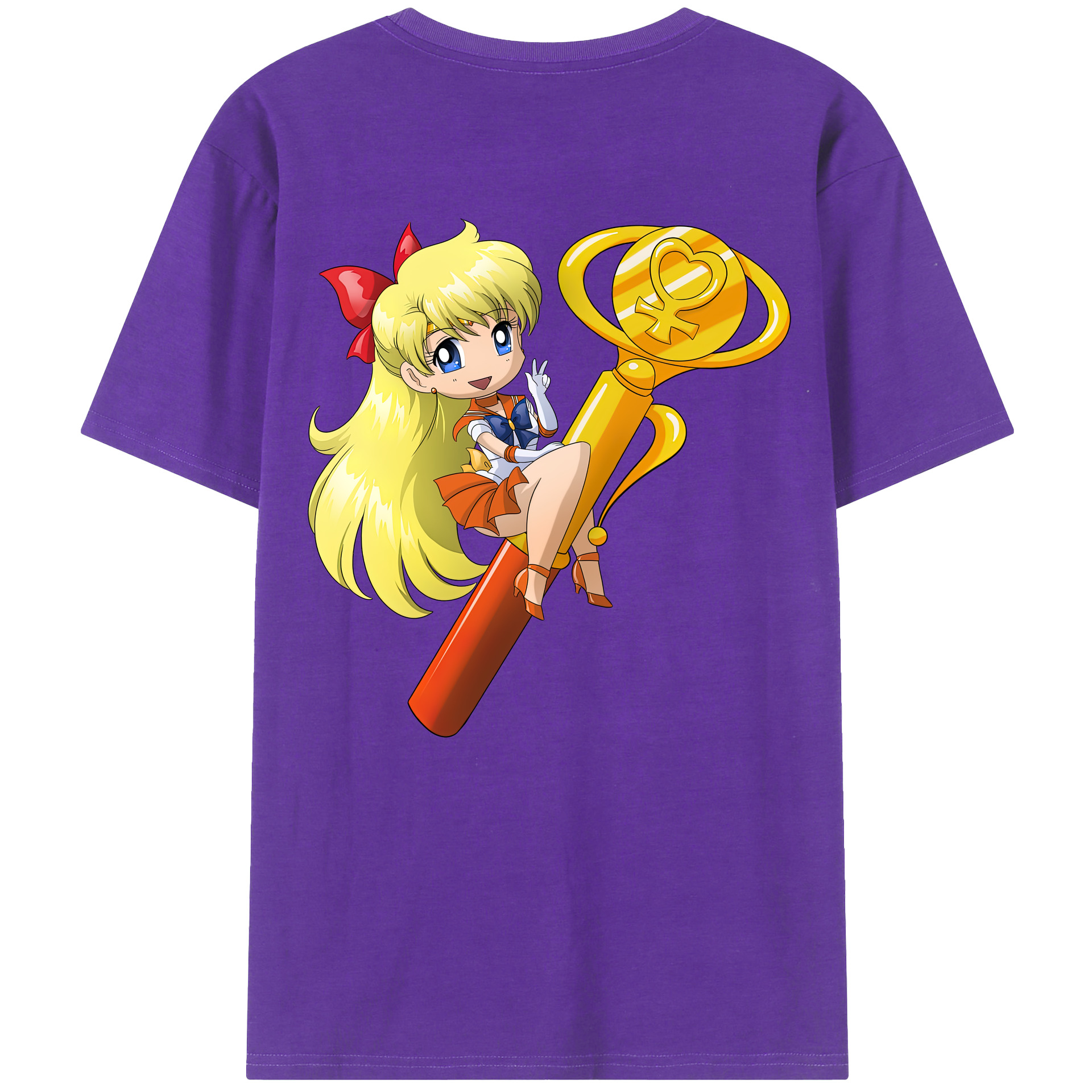 （画像用） 美少女戦士セーラームーン 愛野 美奈子 あいの みなこ Sailor Moon Aino Minako 綿100％半袖Tシャツ（背面プリント）