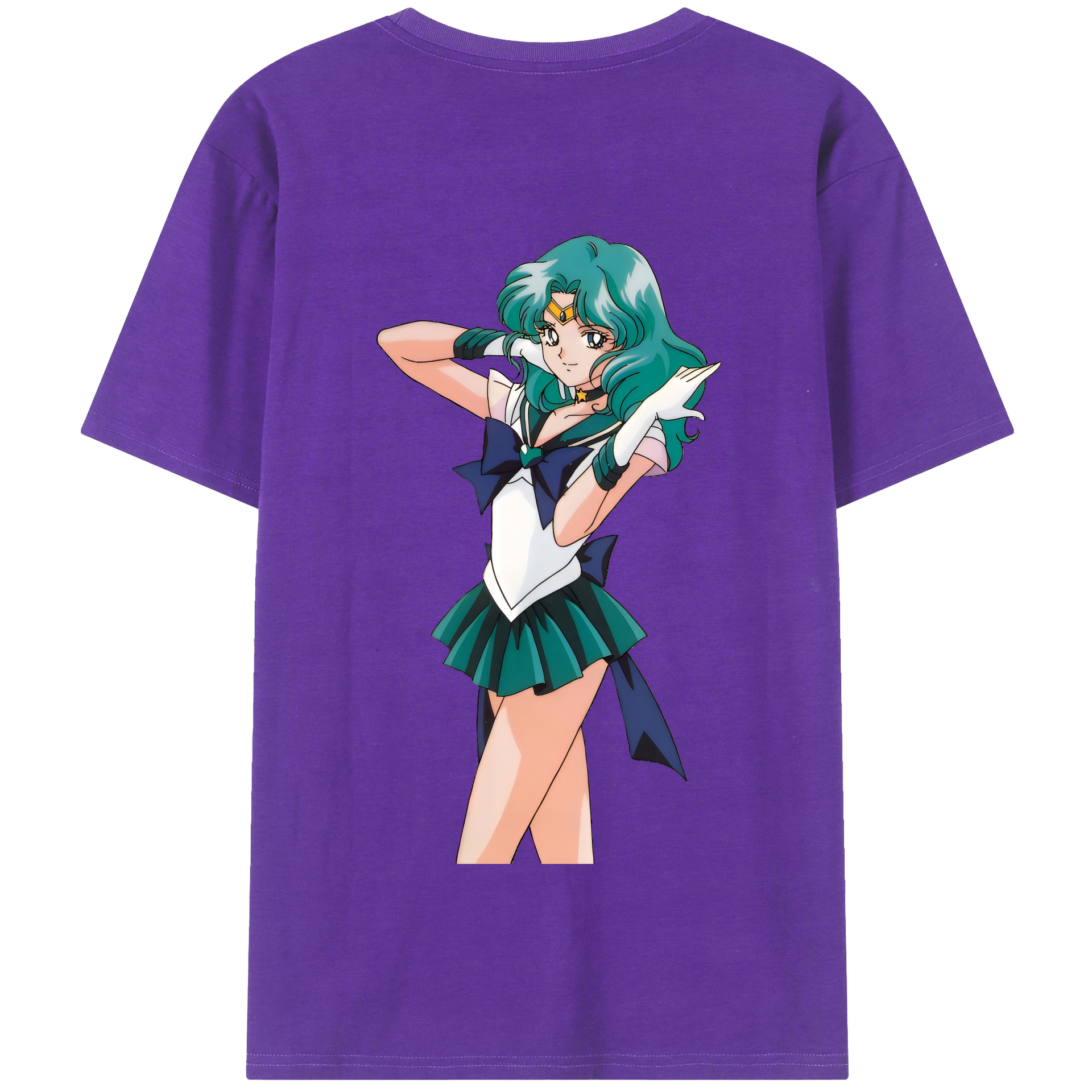 （画像用） 美少女戦士セーラームーン 海王 みちる（かいおう みちる） Sailor Moon Kaiou Michiru 綿100％半袖Tシャツ（背面プリント）