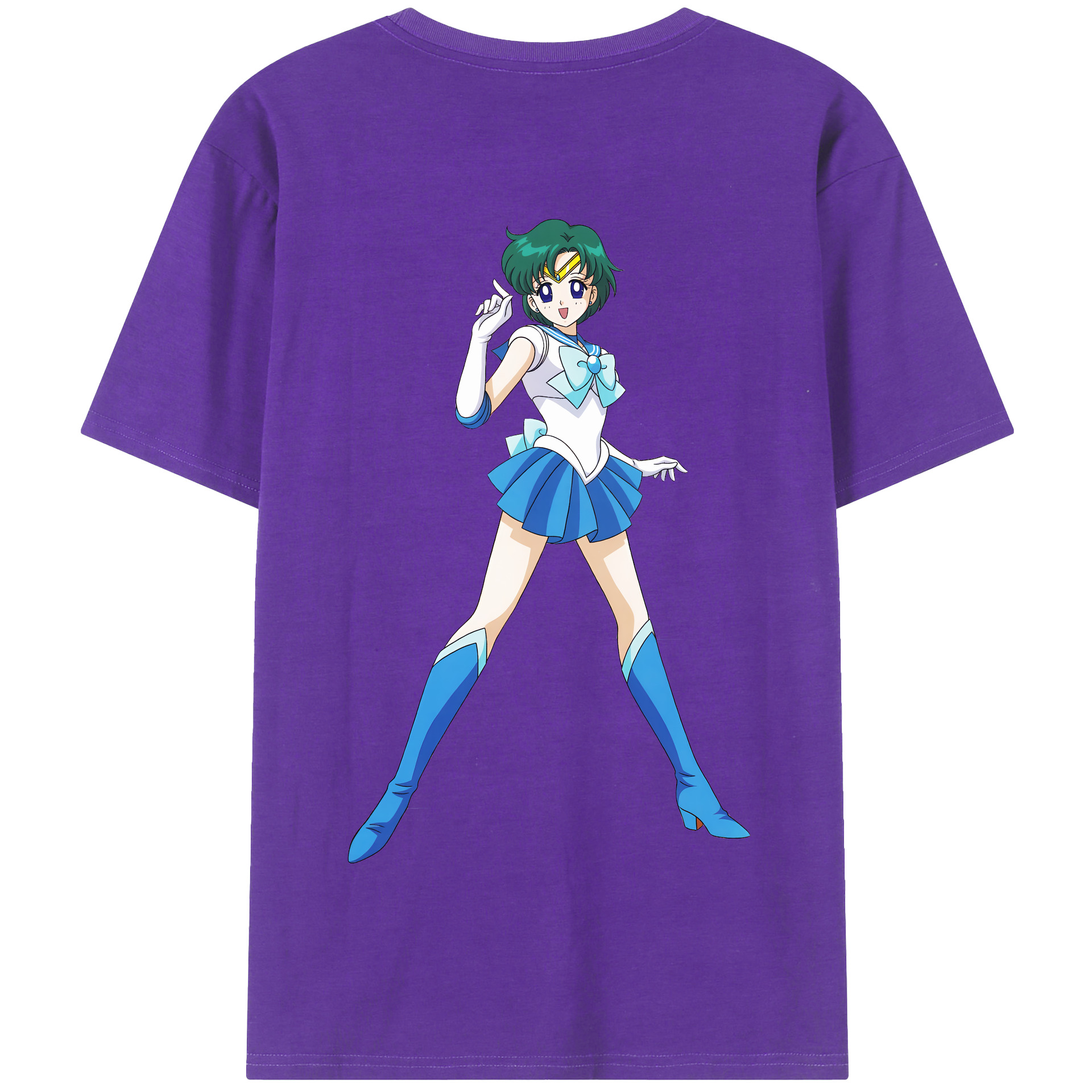 （画像用） 美少女戦士セーラームーン 海王 みちる（かいおう みちる） Sailor Moon Kaiou Michiru 綿100％半袖Tシャツ（背面プリント）