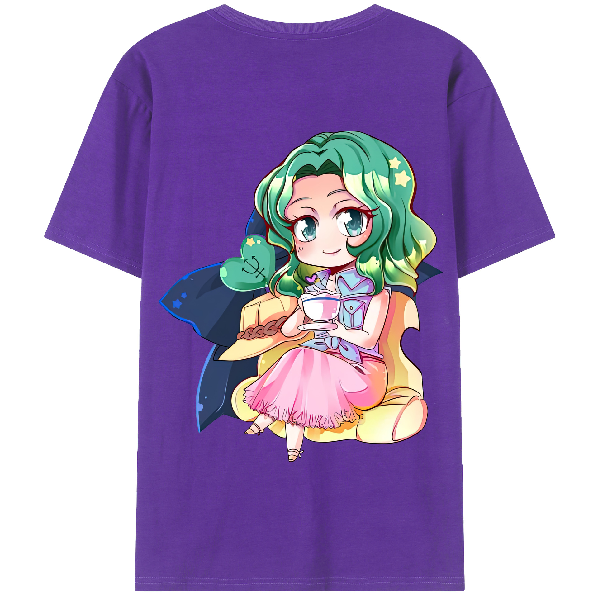 （画像用） 美少女戦士セーラームーン 海王 みちる（かいおう みちる） Sailor Moon Kaiou Michiru 綿100％半袖Tシャツ（背面プリント）