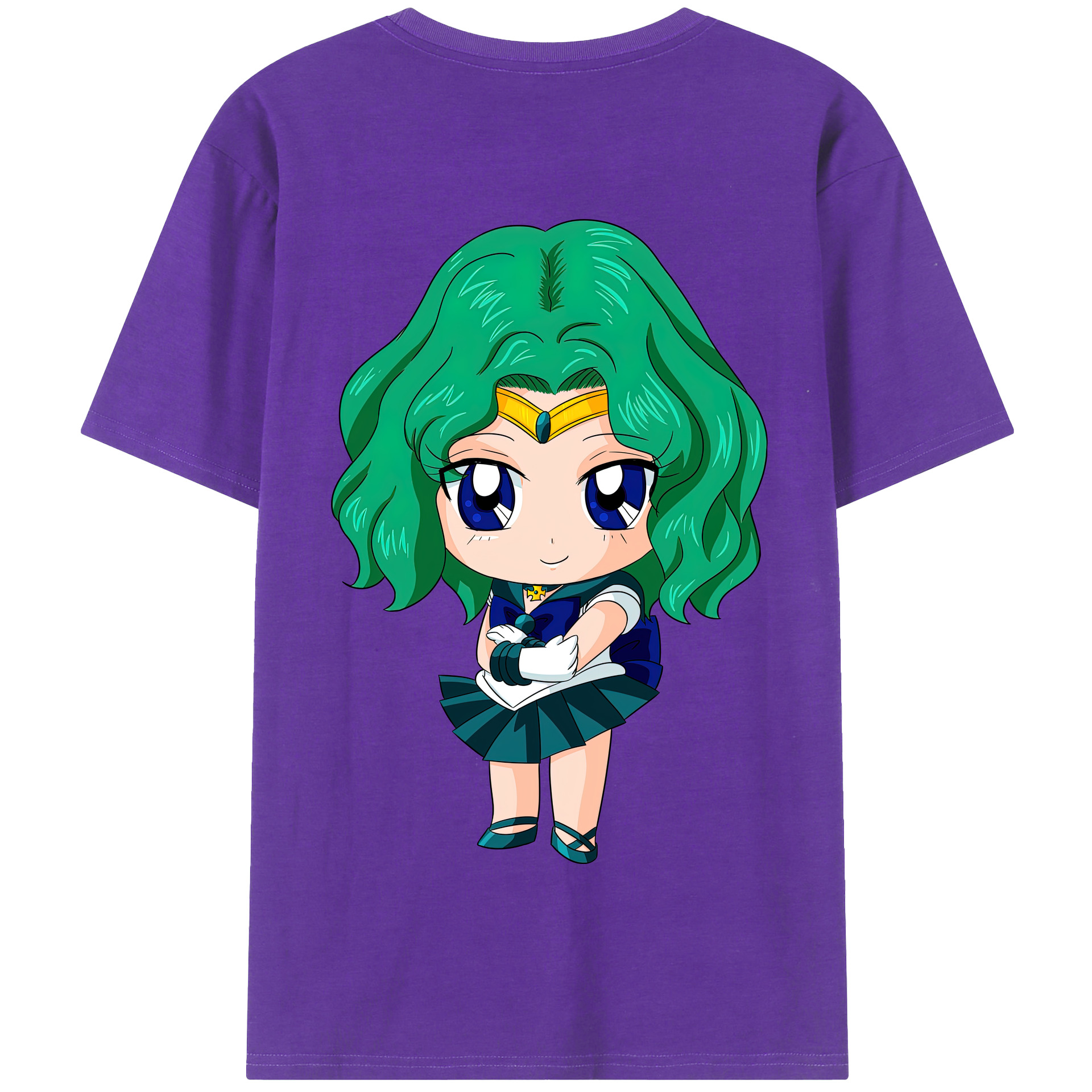 （画像用） 美少女戦士セーラームーン 海王 みちる（かいおう みちる） Sailor Moon Kaiou Michiru 綿100％半袖Tシャツ（背面プリント）