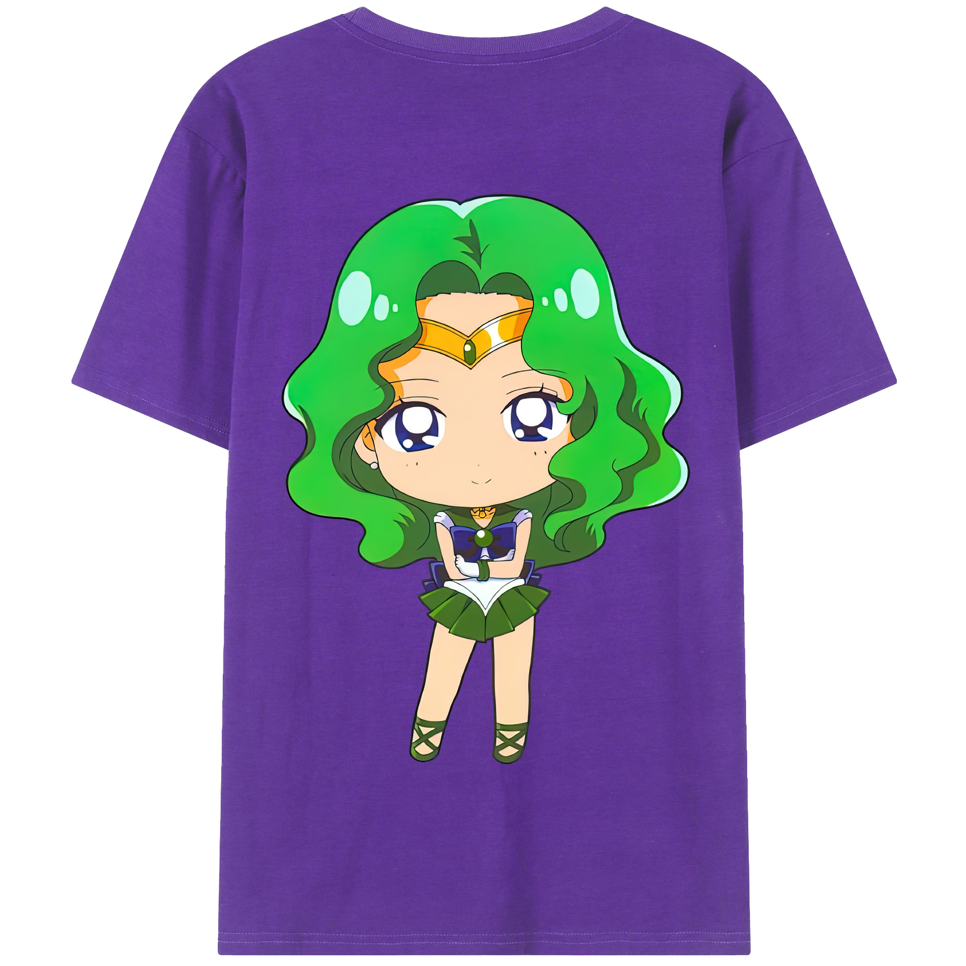 （画像用） 美少女戦士セーラームーン 海王 みちる（かいおう みちる） Sailor Moon Kaiou Michiru 綿100％半袖Tシャツ（背面プリント）
