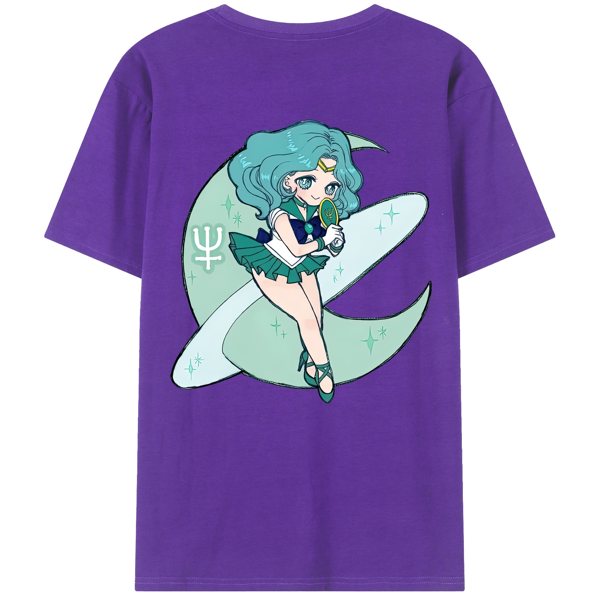 （画像用） 美少女戦士セーラームーン 海王 みちる（かいおう みちる） Sailor Moon Kaiou Michiru 綿100％半袖Tシャツ（背面プリント）