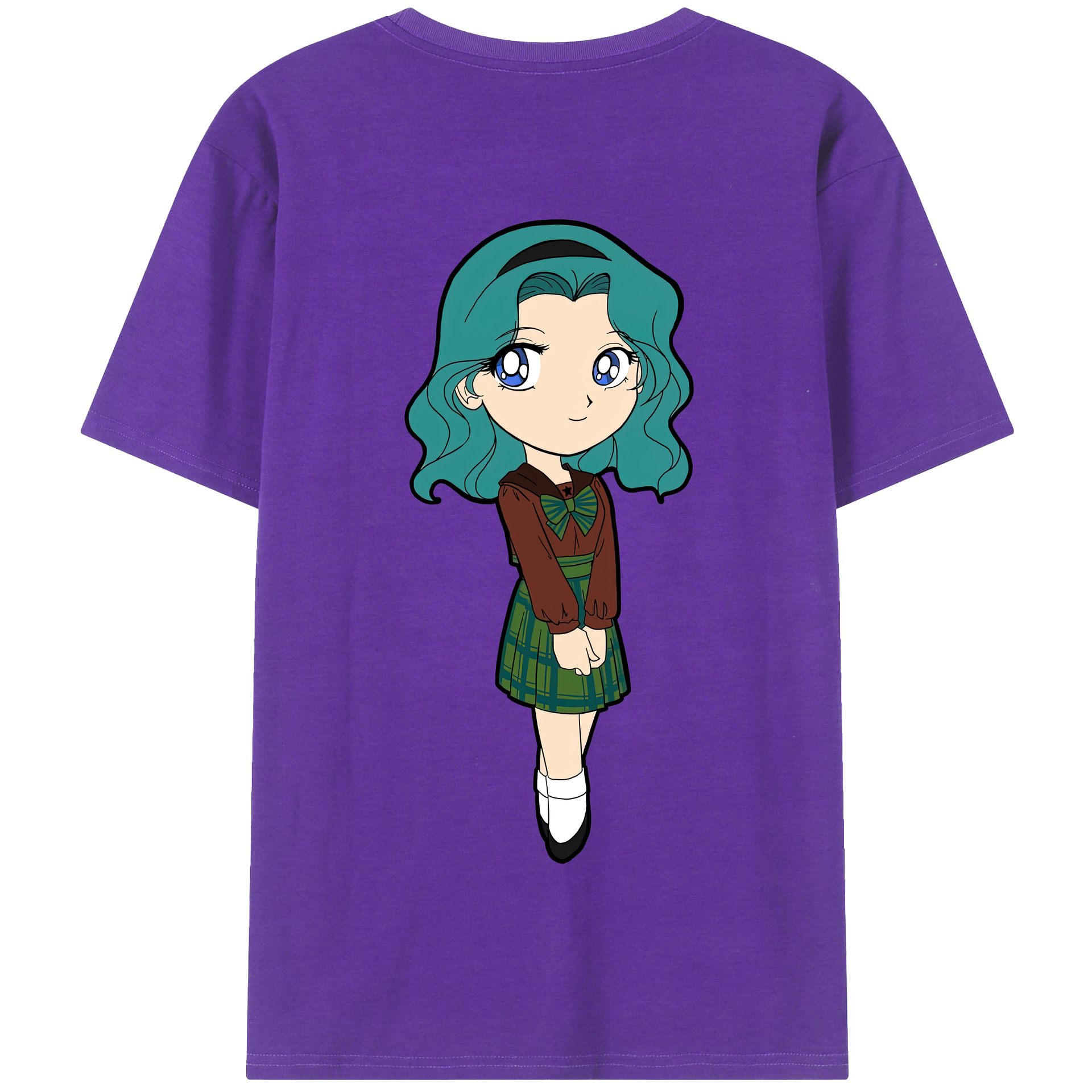 （画像用） 美少女戦士セーラームーン 海王 みちる（かいおう みちる） Sailor Moon Kaiou Michiru 綿100％半袖Tシャツ（背面プリント）