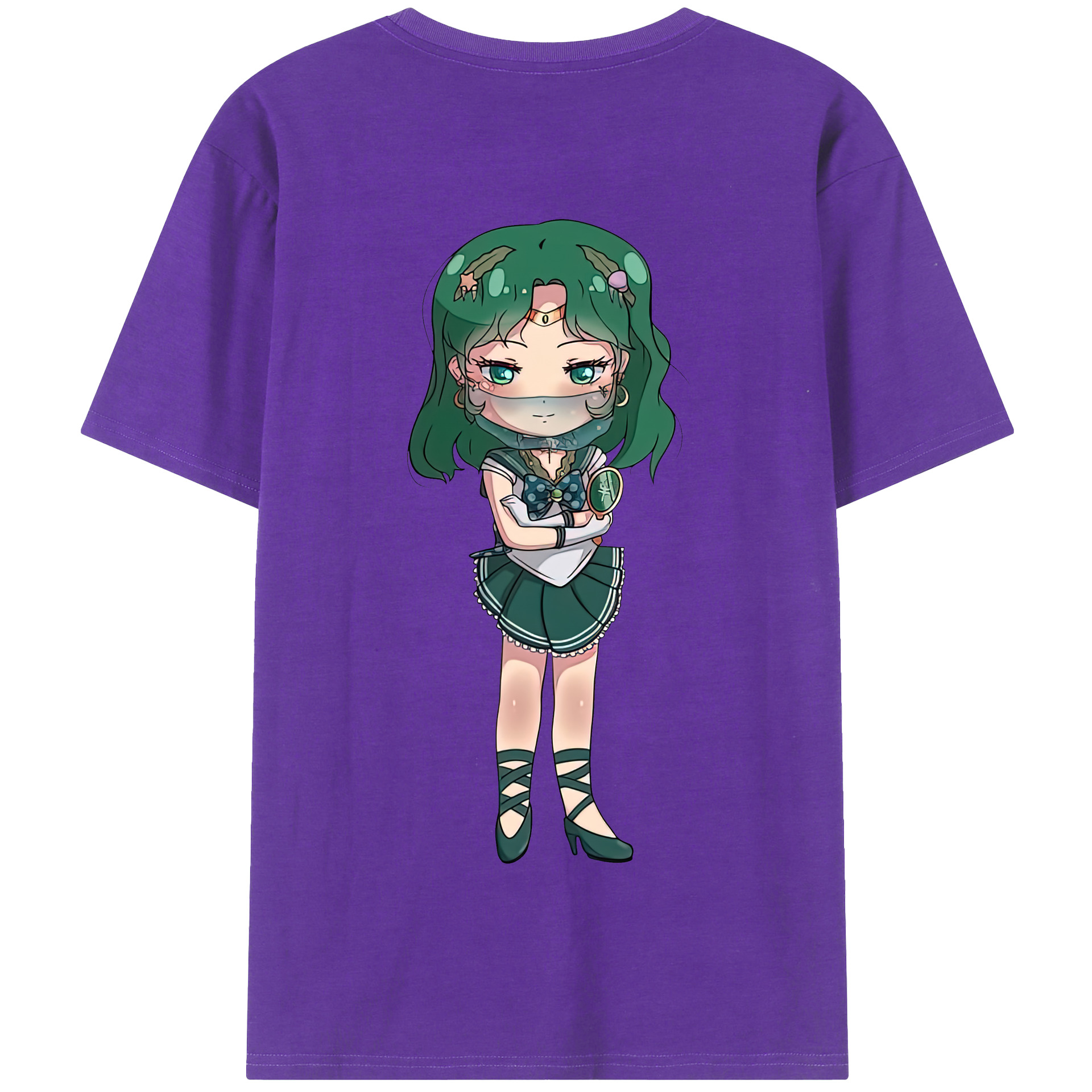 （画像用） 美少女戦士セーラームーン 海王 みちる（かいおう みちる） Sailor Moon Kaiou Michiru 綿100％半袖Tシャツ（背面プリント）