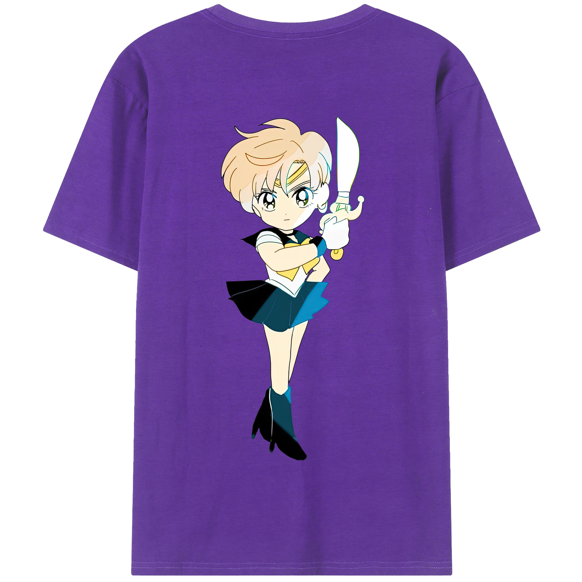 （画像用） 美少女戦士セーラームーン 天王はるか Sailor Moon Tenoh Haruka 綿100％半袖Tシャツ（背面プリント）