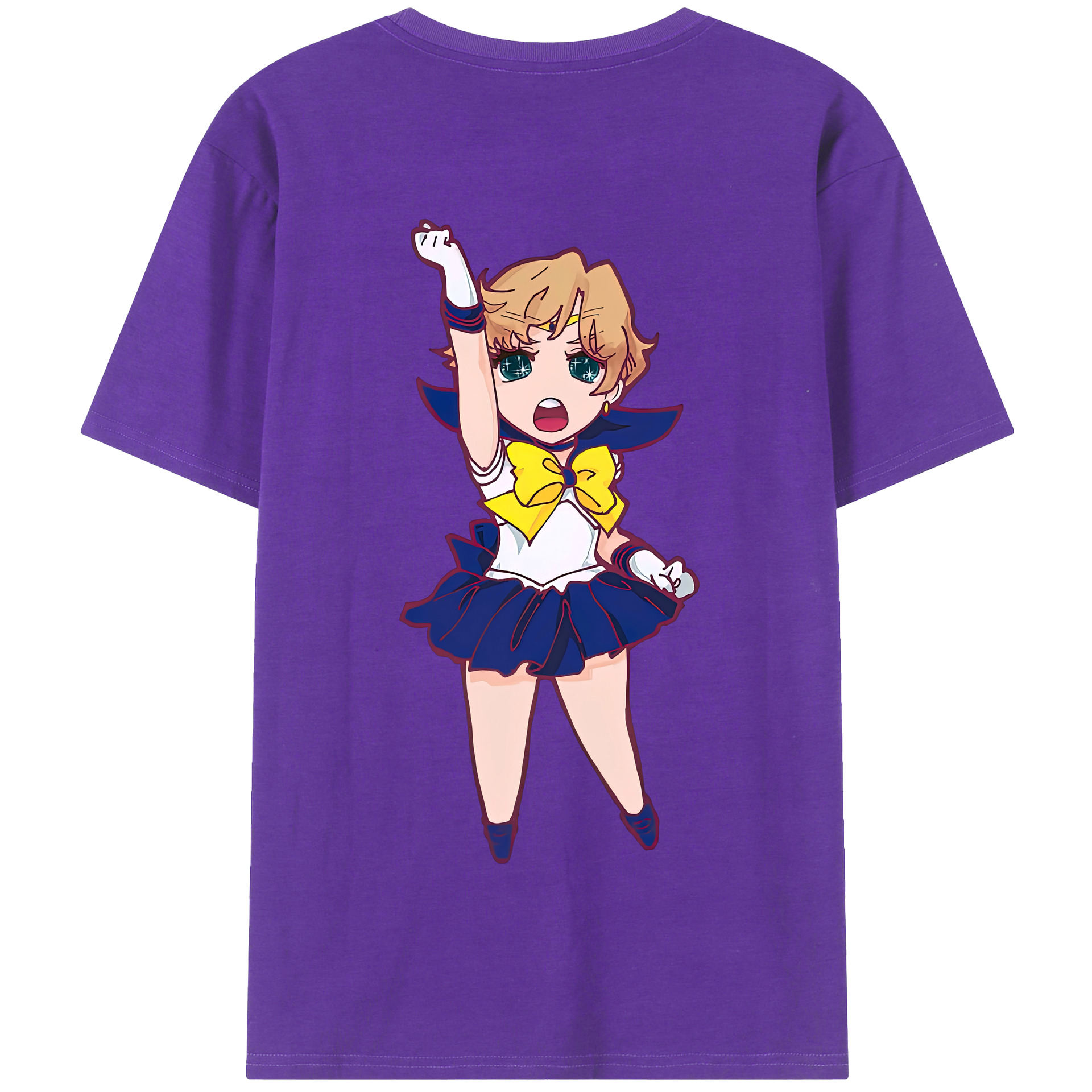 （画像用） 美少女戦士セーラームーン 天王はるか Sailor Moon Tenoh Haruka 綿100％半袖Tシャツ（背面プリント）