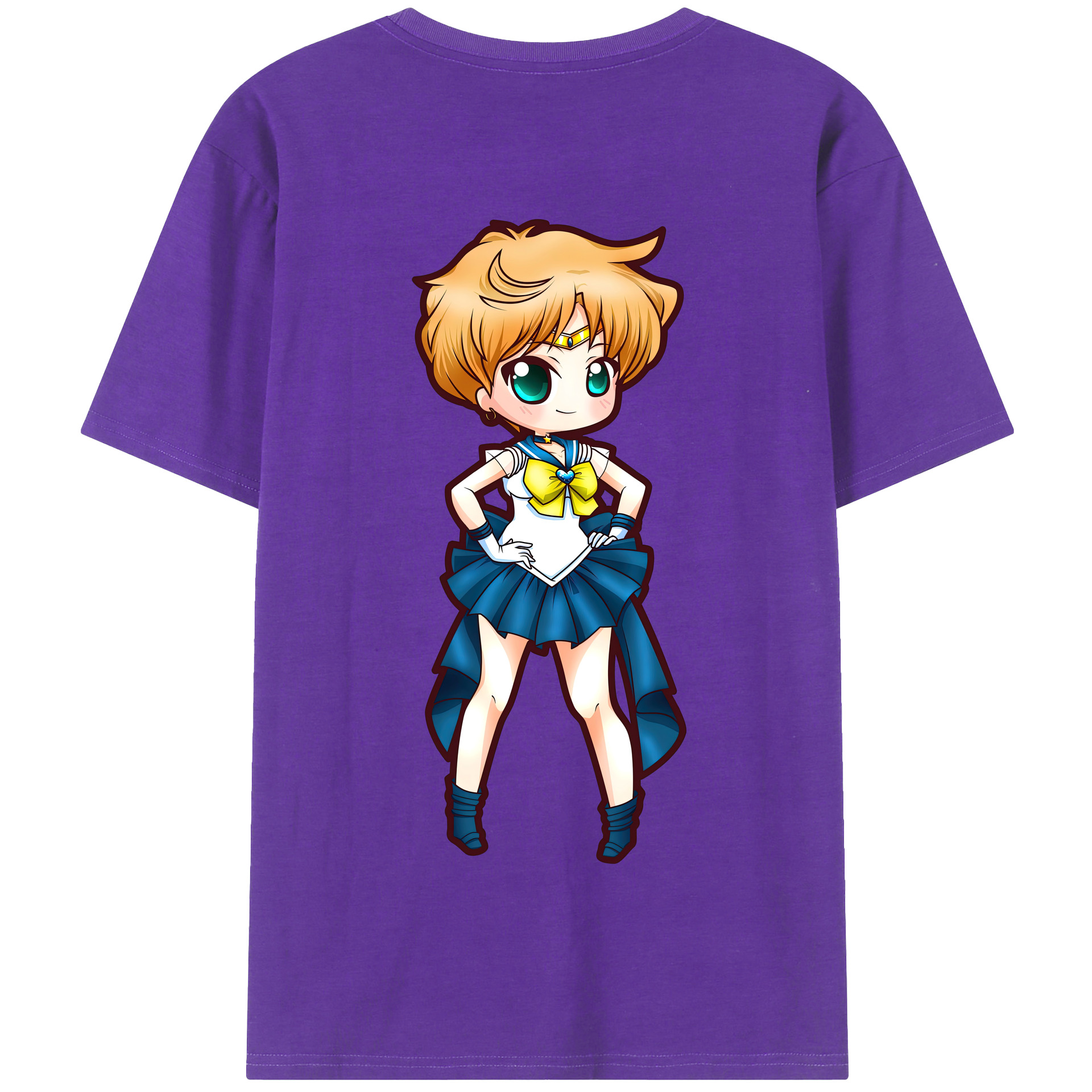 （画像用） 美少女戦士セーラームーン 天王はるか Sailor Moon Tenoh Haruka 綿100％半袖Tシャツ（背面プリント）