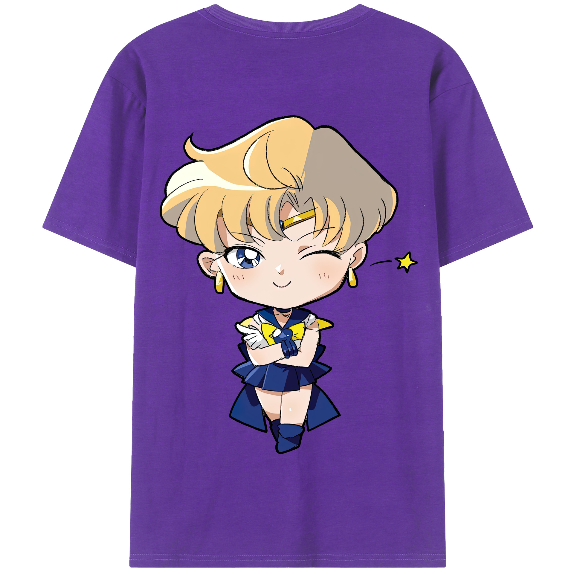 （画像用） 美少女戦士セーラームーン 天王はるか Sailor Moon Tenoh Haruka 綿100％半袖Tシャツ（背面プリント）