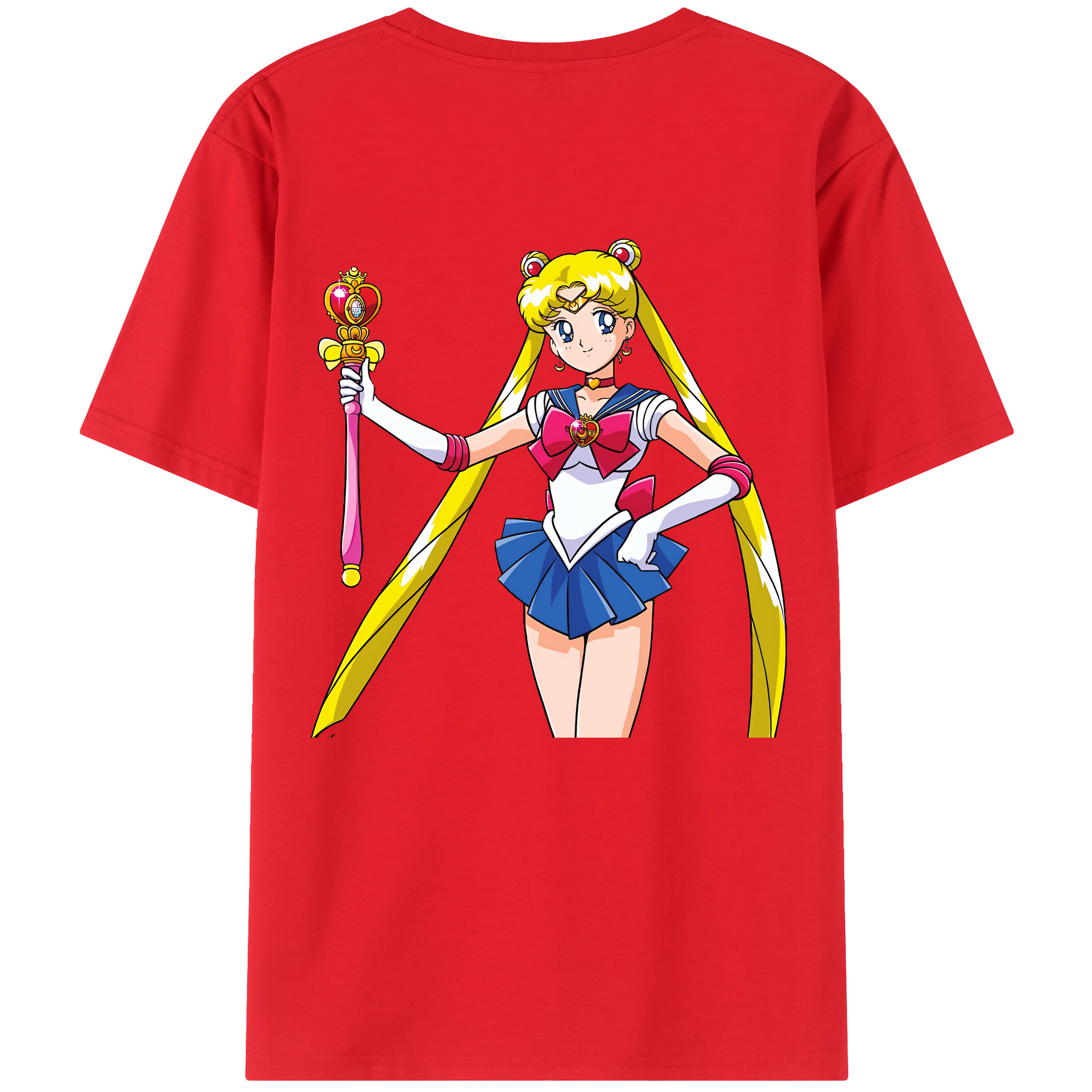 （画像用） 美少女戦士セーラームーン 月野 うさぎ つきの うさぎ Sailor Moon Tsukino Usagi 綿100％半袖Tシャツ（背面プリント）