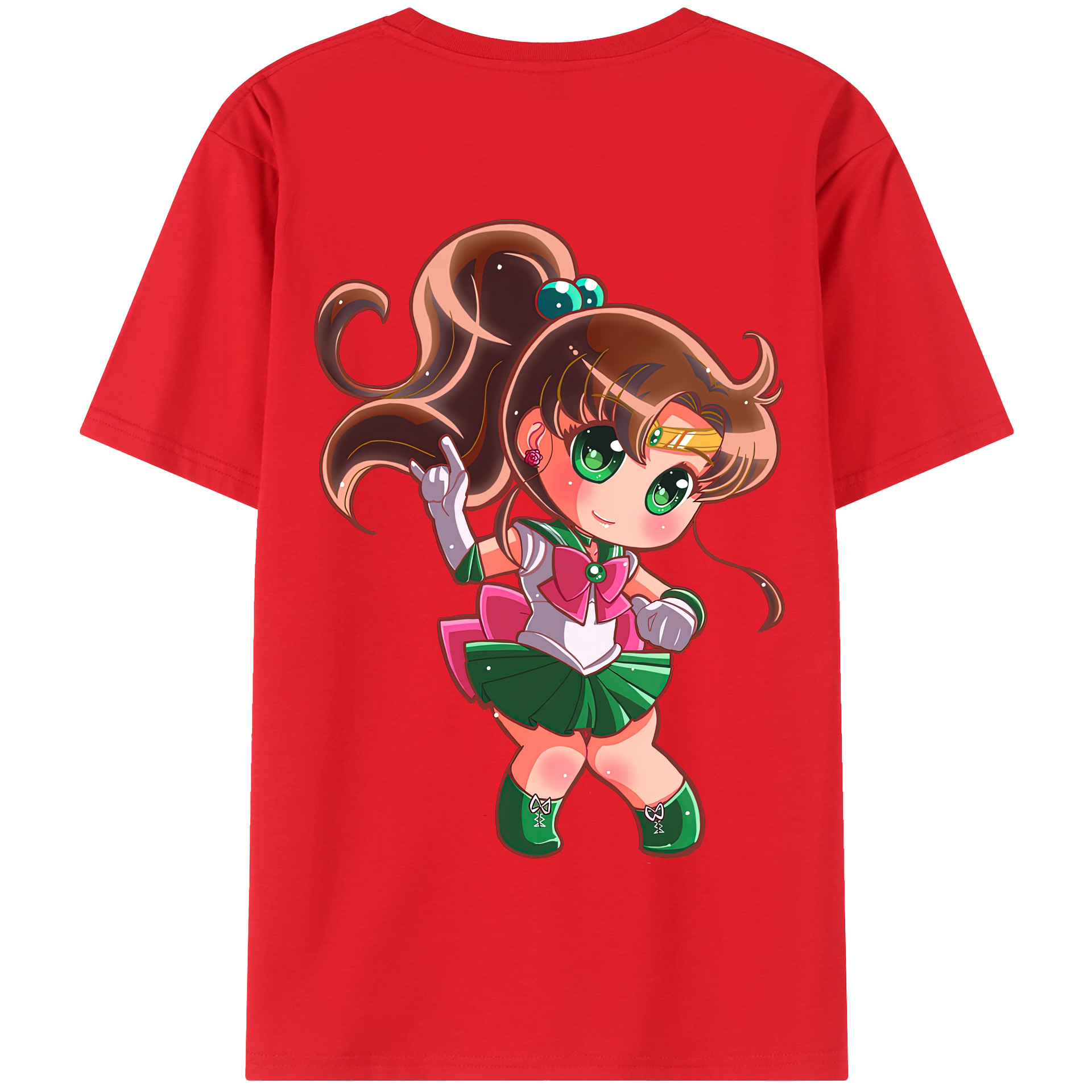 （画像用） 美少女戦士セーラームーン 木野 まこと きの まこと Sailor Moon Kino Makoto （セーラージュピター；Sailor Jupiter） 綿100％半袖Tシャツ（背面プリント）