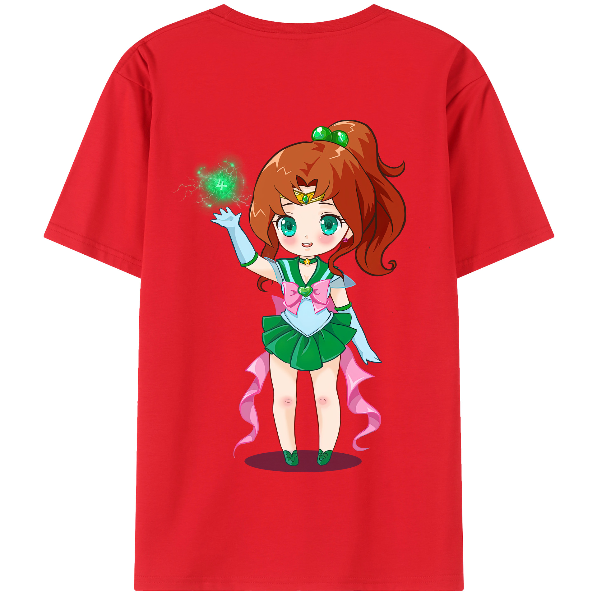 （画像用） 美少女戦士セーラームーン 木野 まこと きの まこと Sailor Moon Kino Makoto （セーラージュピター；Sailor Jupiter） 綿100％半袖Tシャツ（背面プリント）