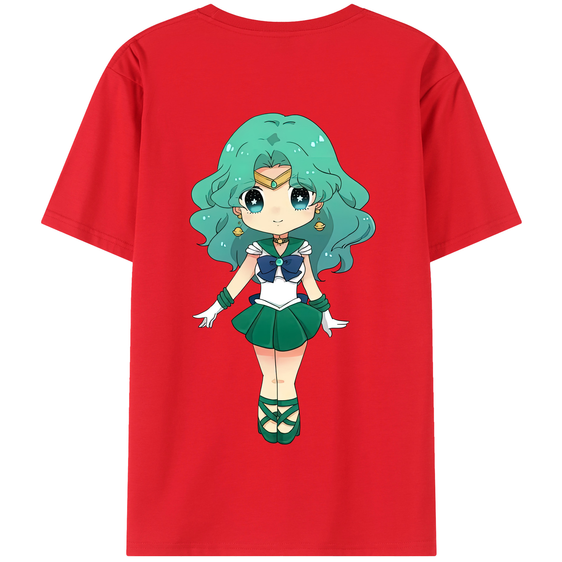 （画像用） 美少女戦士セーラームーン 海王 みちる（かいおう みちる） Sailor Moon Kaiou Michiru 綿100％半袖Tシャツ（背面プリント）